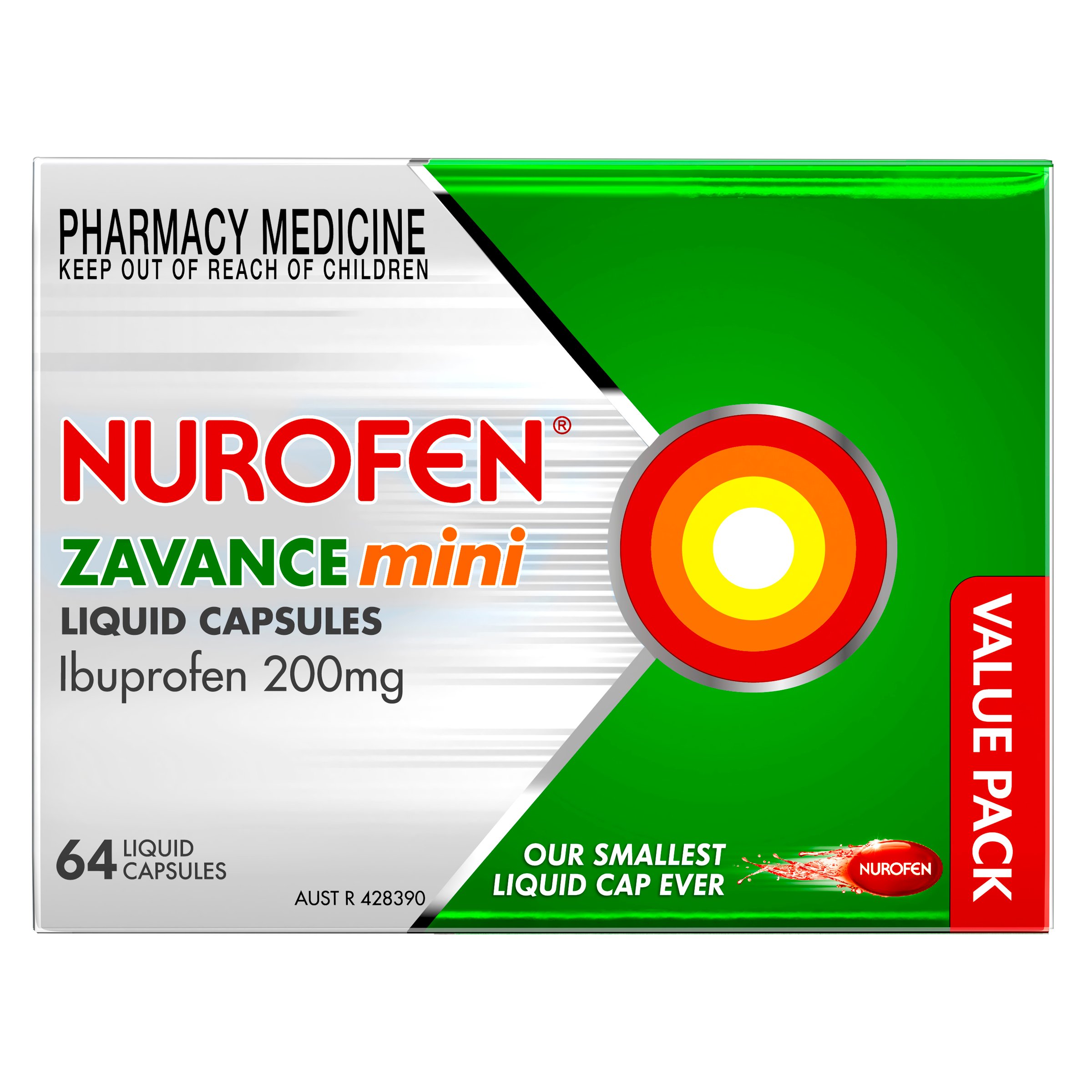 Nurofen Zavance Mini 64 liquid capsules - Image 1