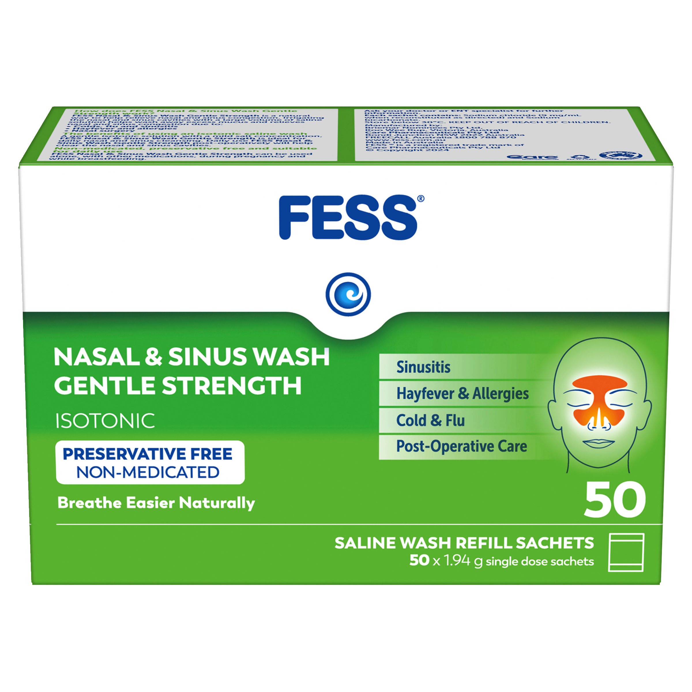 Fess Nasal & Sinus Wash Refill Gentle Strength 50 sachets - Image 1