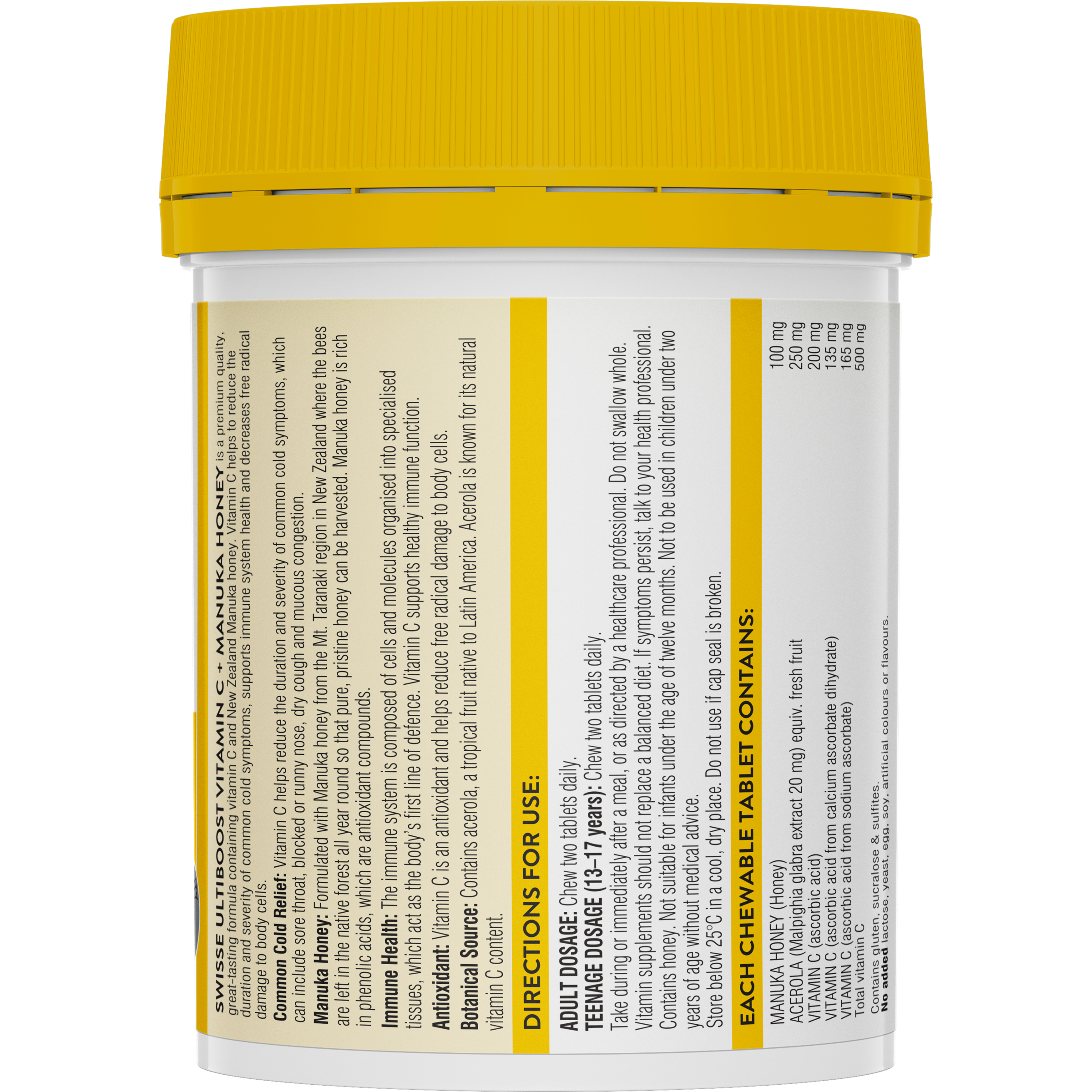Swisse Ultiboost Vitamin C + Manuka Honey 120 chewable tablets - Image 2