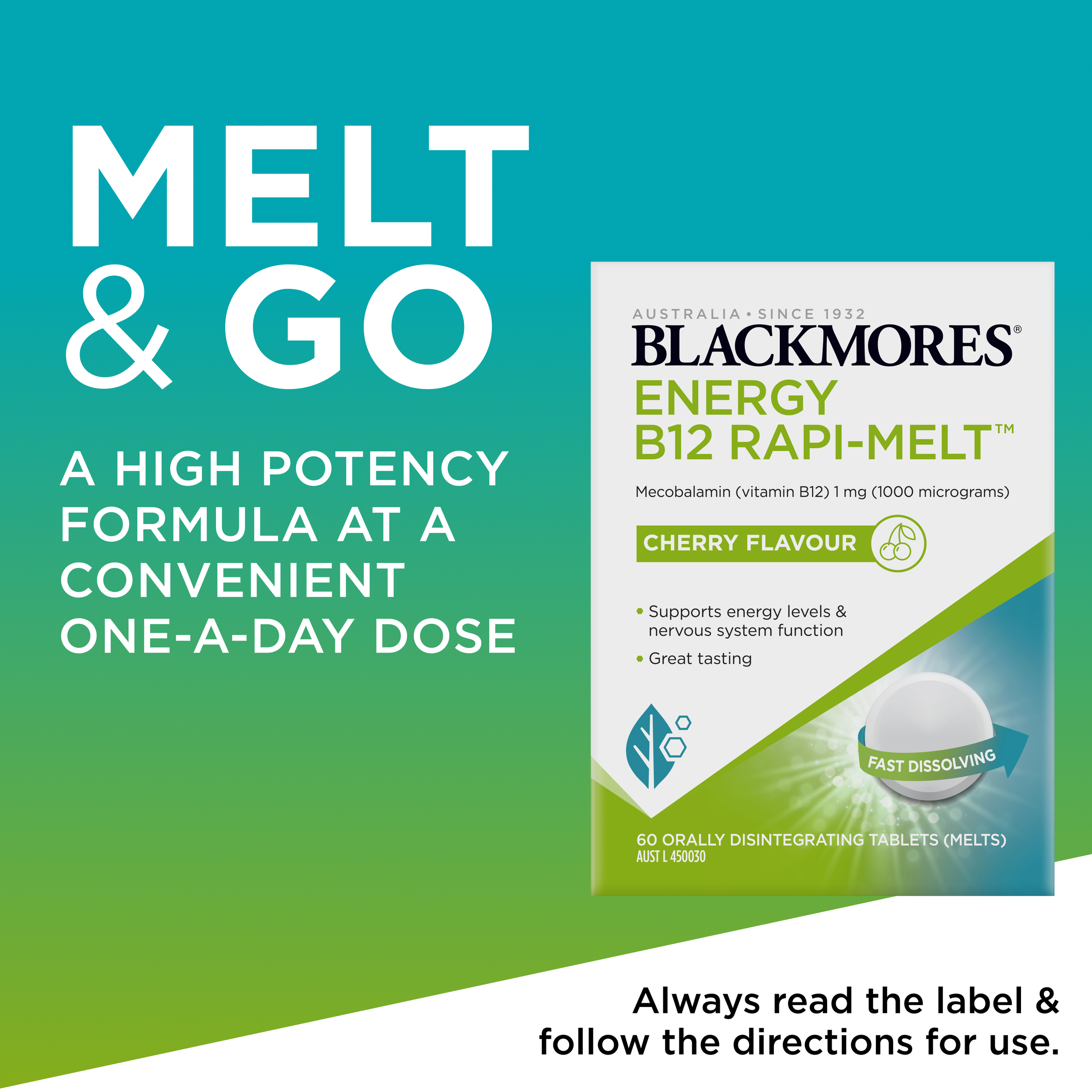 Blackmores Energy B12 Rapi-Melt 60 tablets - Image 6