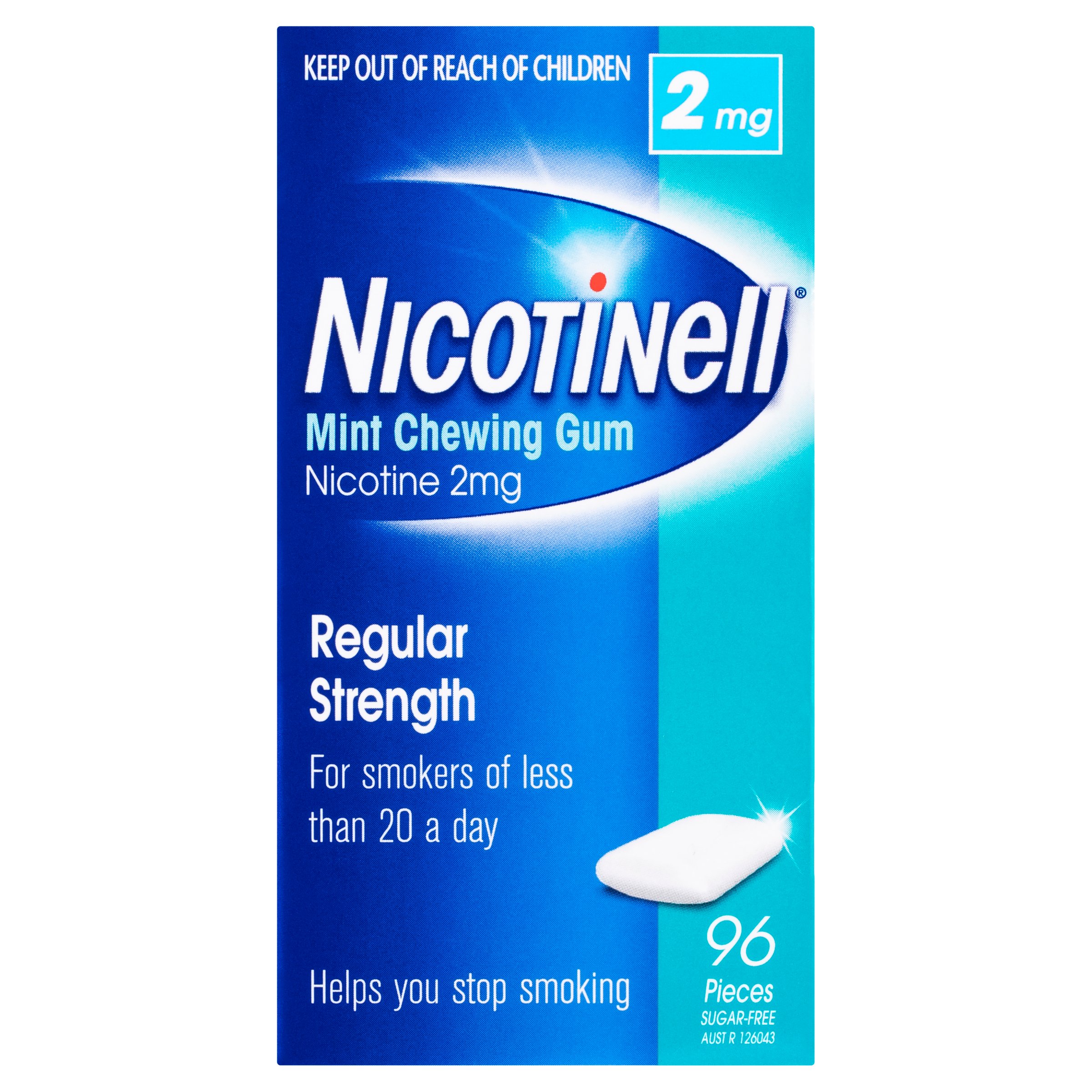 Nicotinell Mint Nicotine Chewing Gum 2mg Regular Strength 96 pieces - Image 1