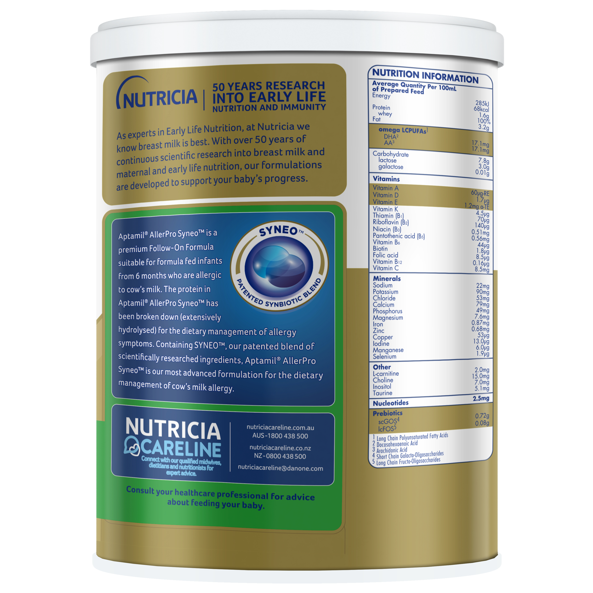 Aptamil Allerpro Syneo Premium Allergy Baby Formula From 6 To 12 Months 900g - Image 3