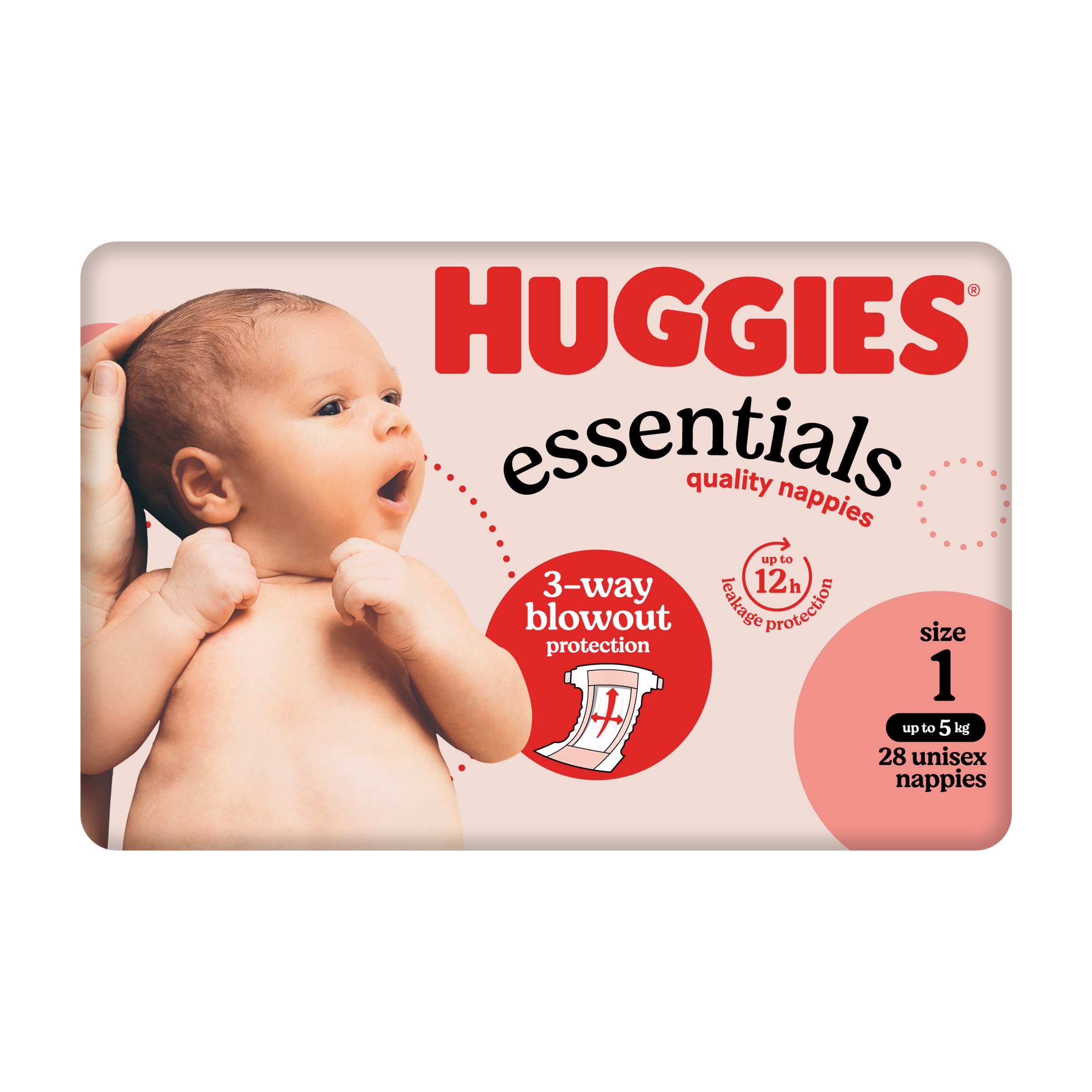 Huggies Nappies Essentials New Born 28 pack - Image 2
