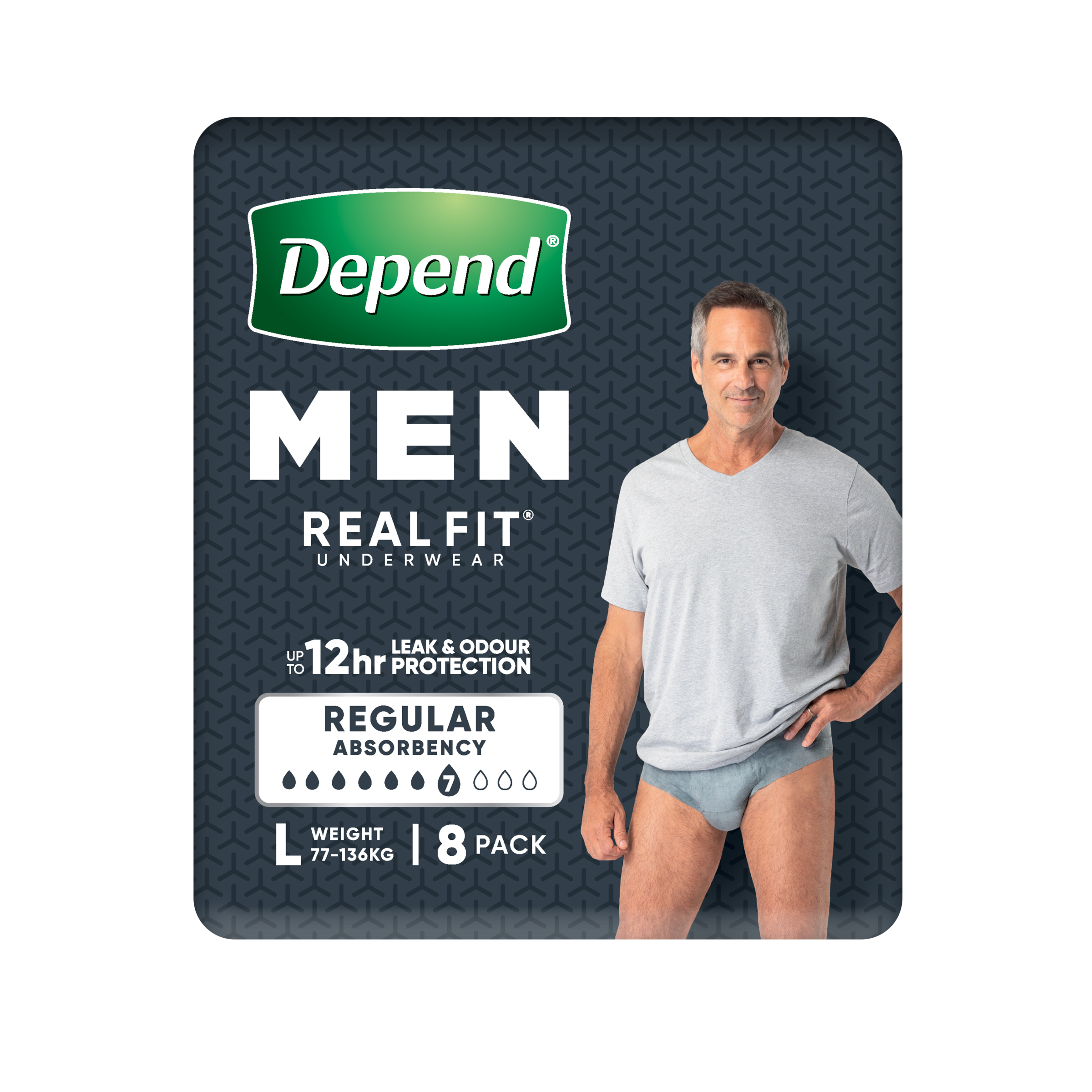 Depend Underwear RealFit Male Large 8 pack - Image 1