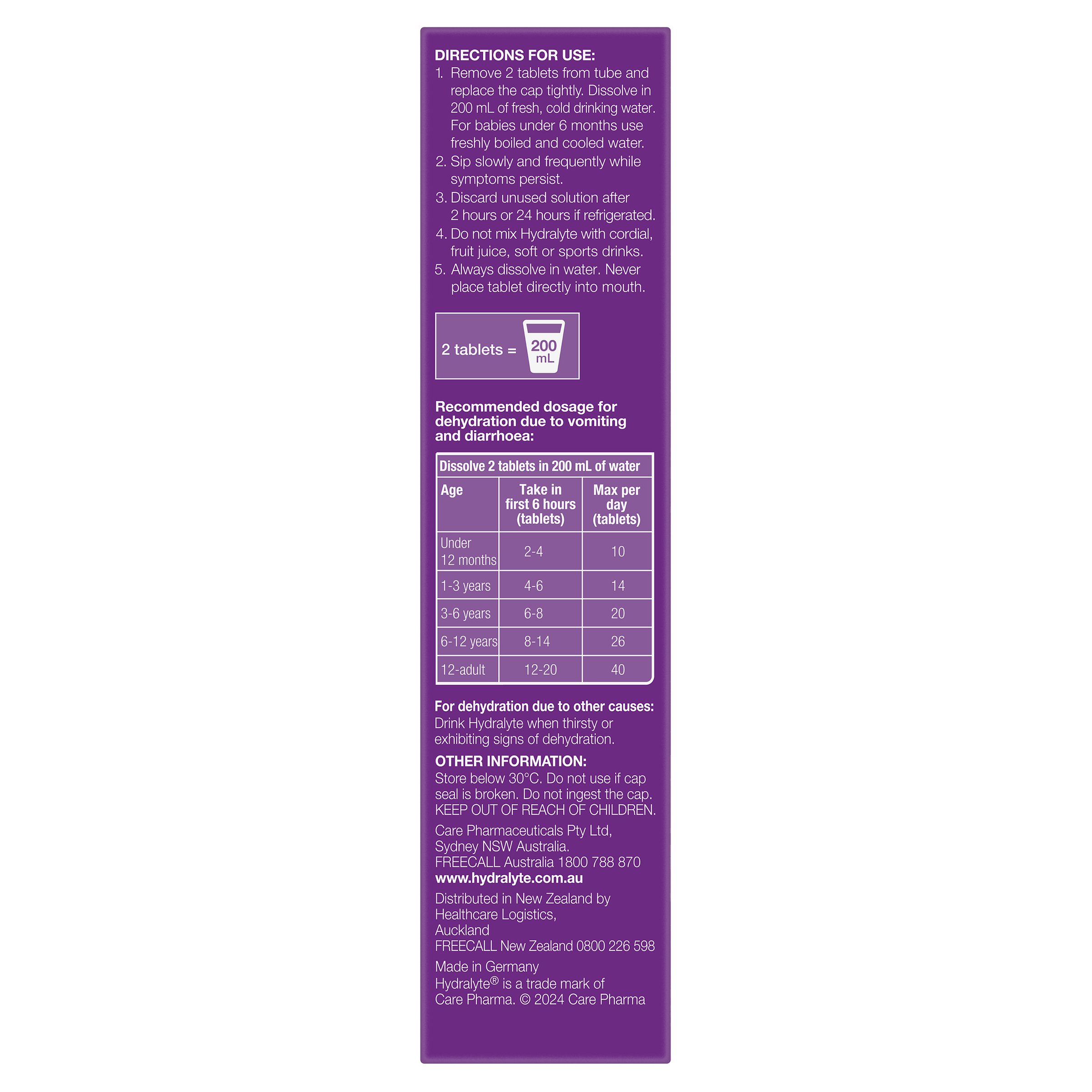 Hydralyte Effervescent Apple/Blackcurrant 20 tablets - Image 3