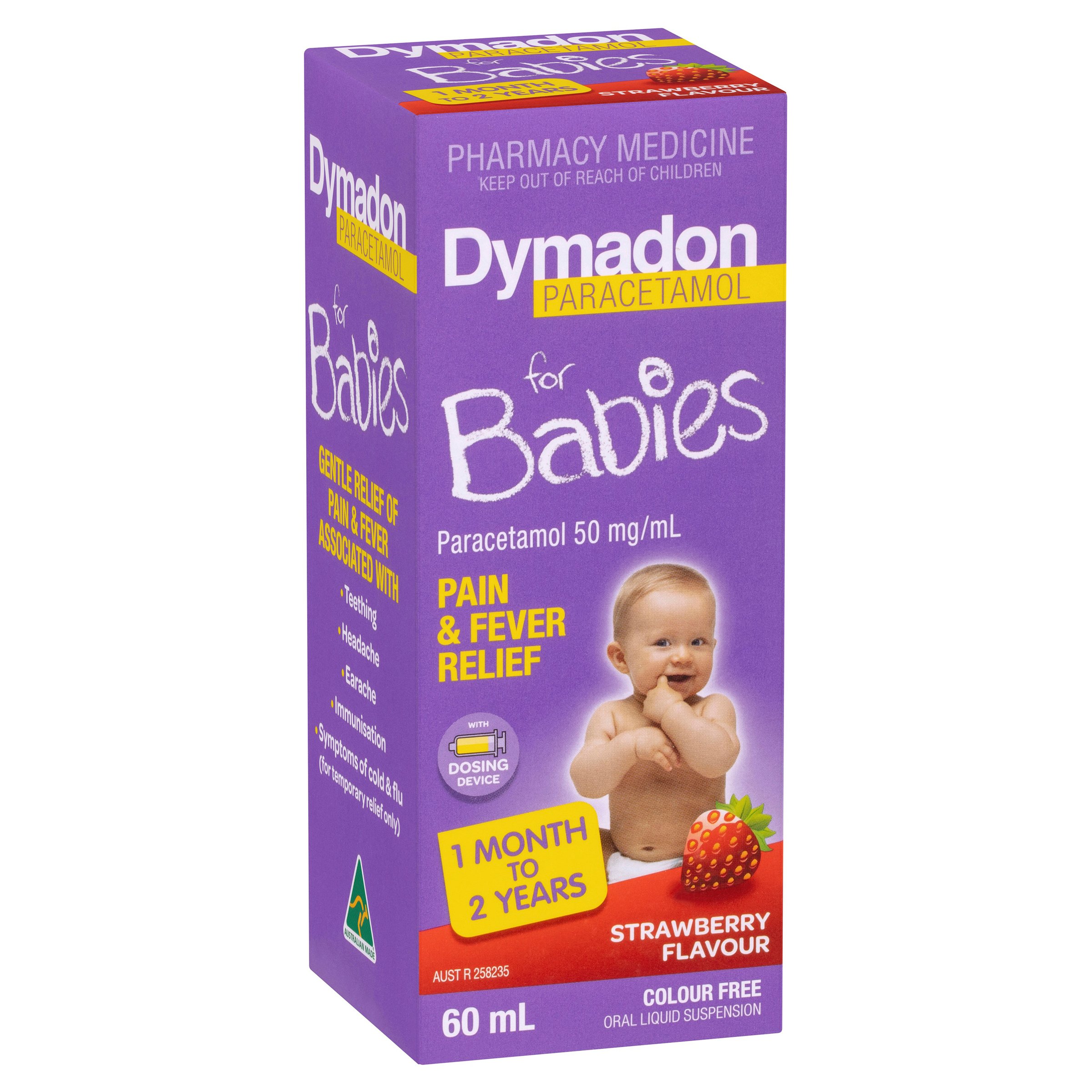 Dymadon Paracetamol for Kids 1 Month - 2 Years Strawberry 60ml - Image 11