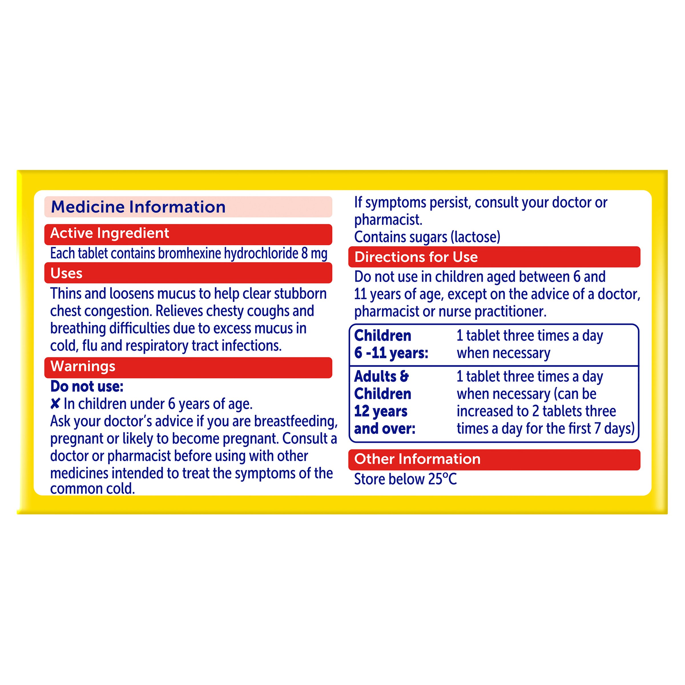 Bisolvon Chesty Forte 8mg - 100 tablets - Image 2
