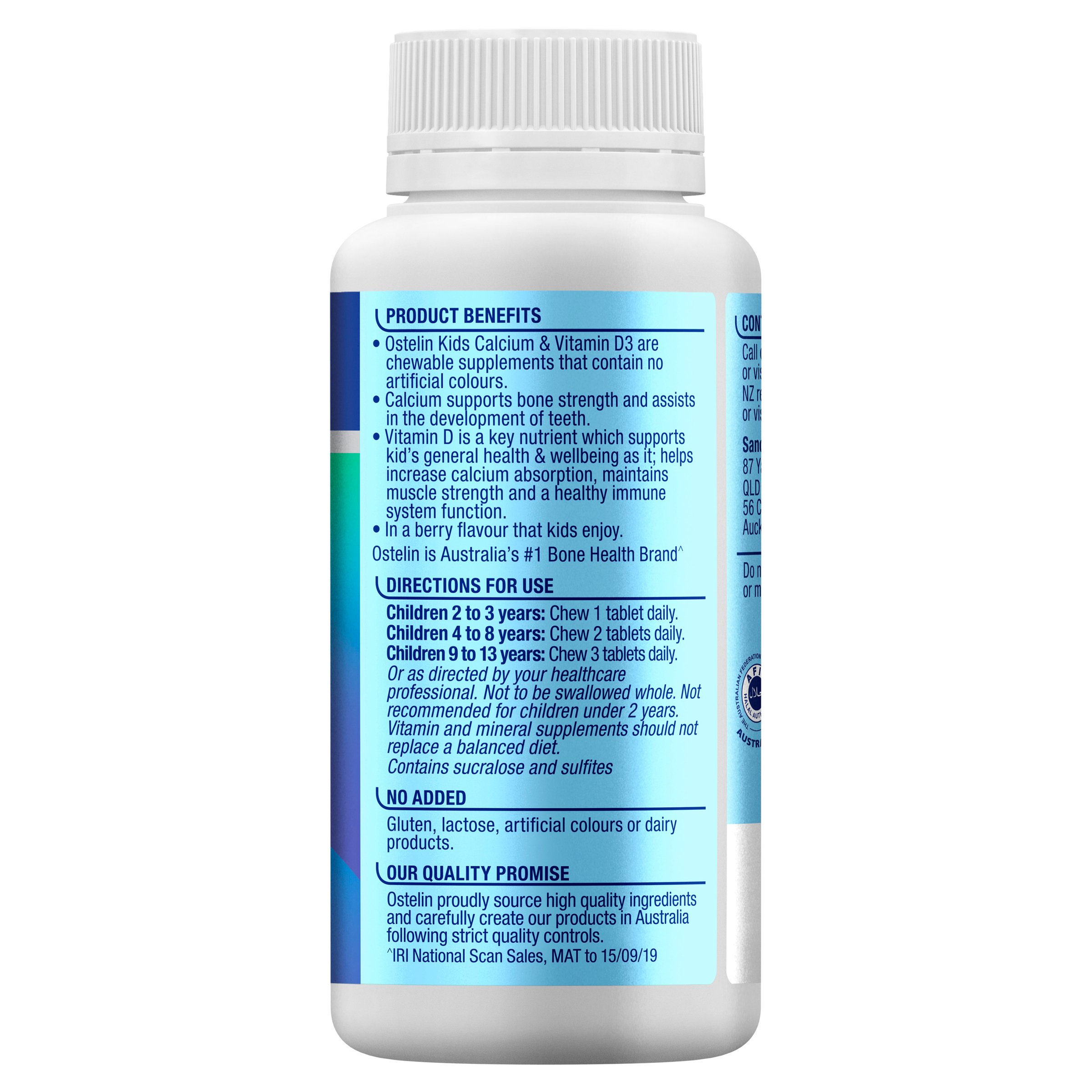 Ostelin Kids Calcium & Vitamin D3 90 chewable tablets - Image 2