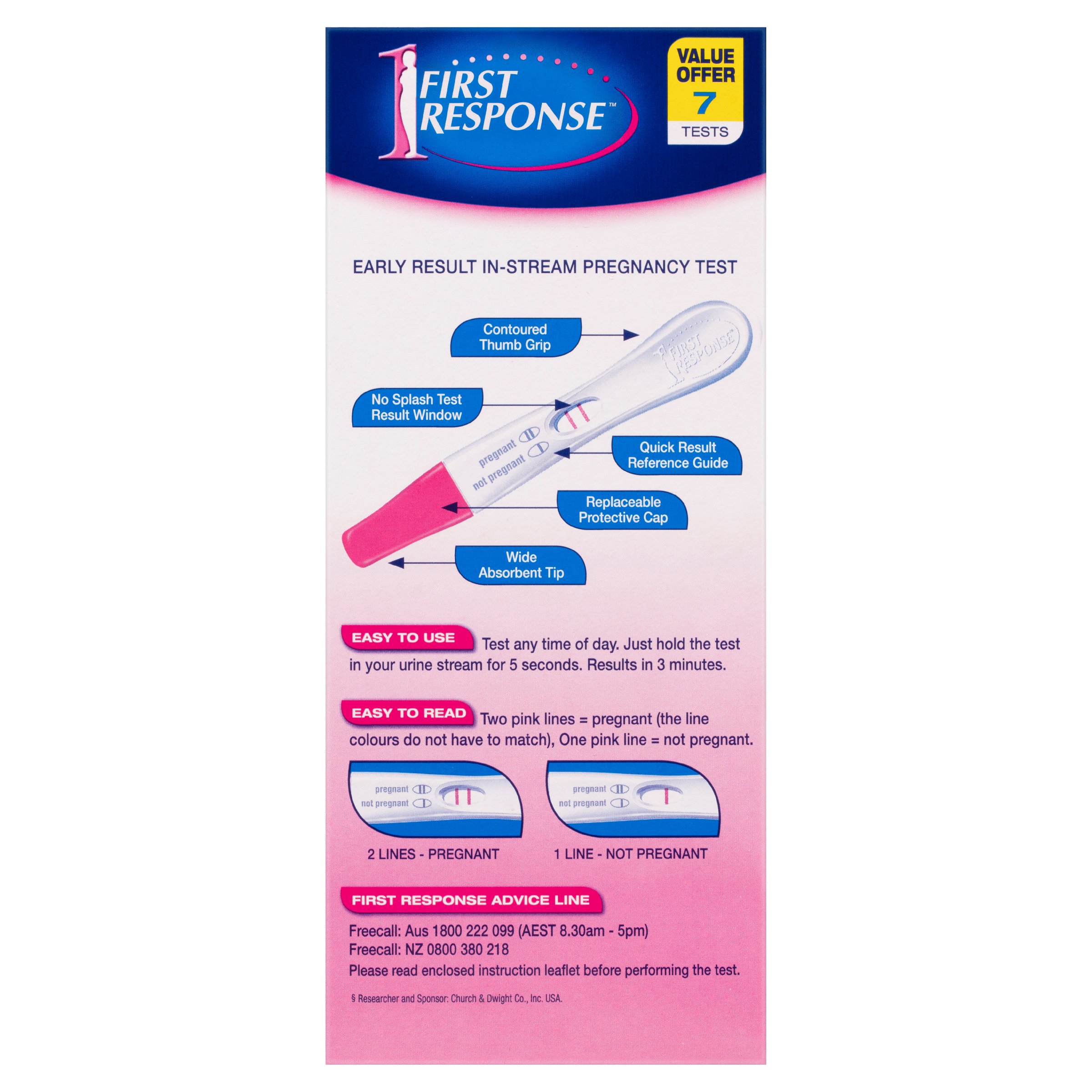 First Response Pregnancy Test 6 Plus 1 Instream Value Pack 1 each - Image 2