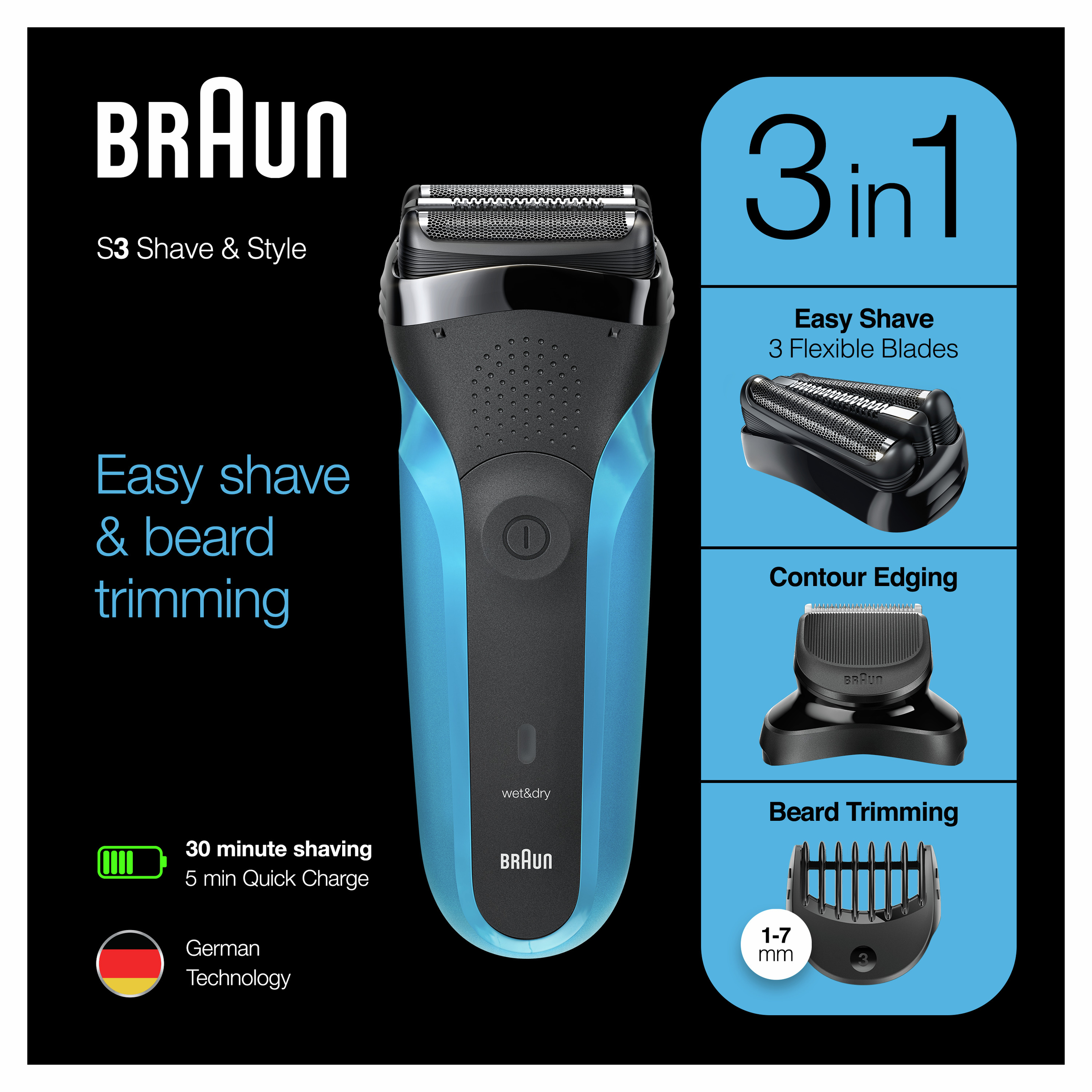 Braun Series 3 Shave & Style 310BT Electric Shaver 1 unit - Image 2