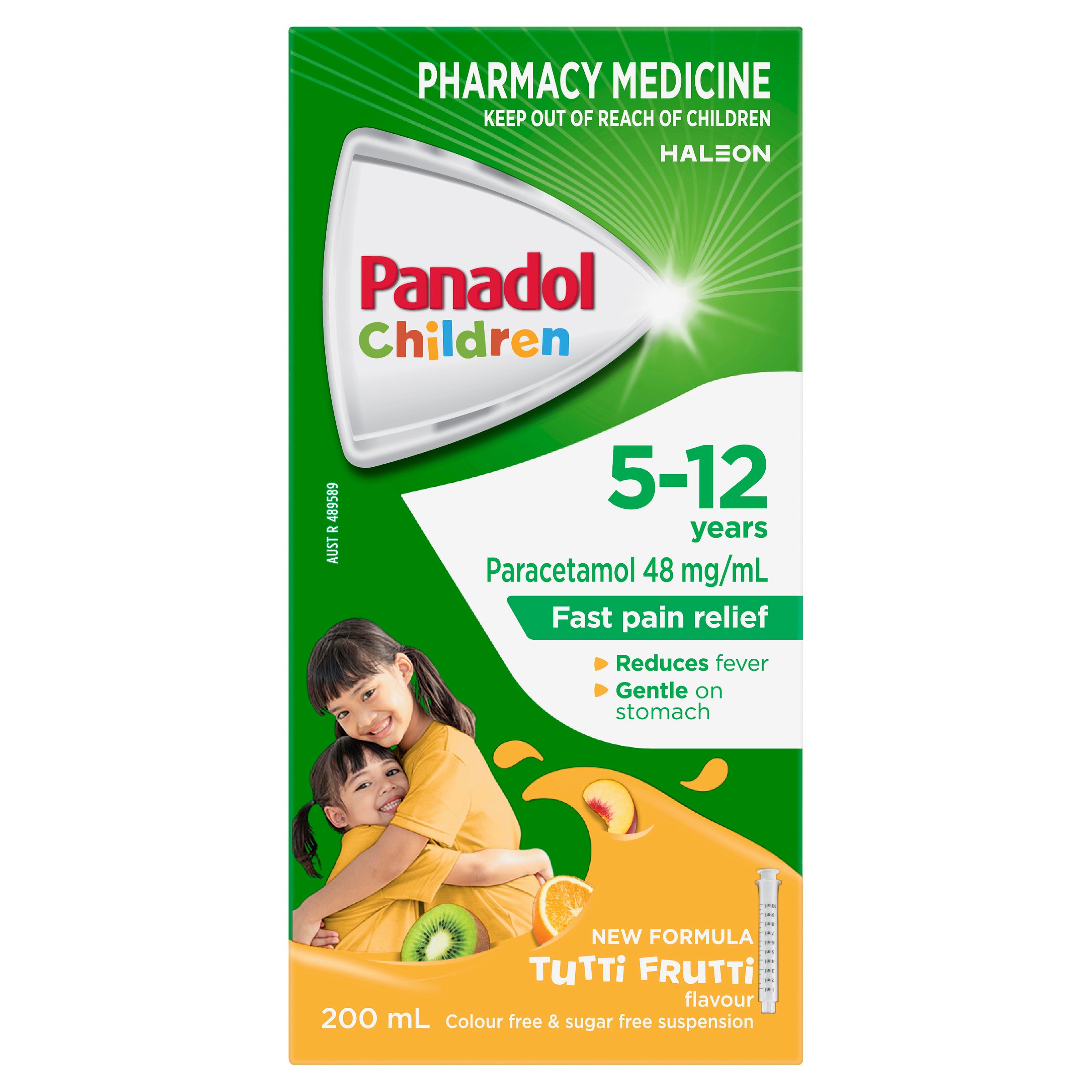 Panadol Children 5-12 Years Colourfree Suspension Tutti Frutti Flavour 200ml - Image 1