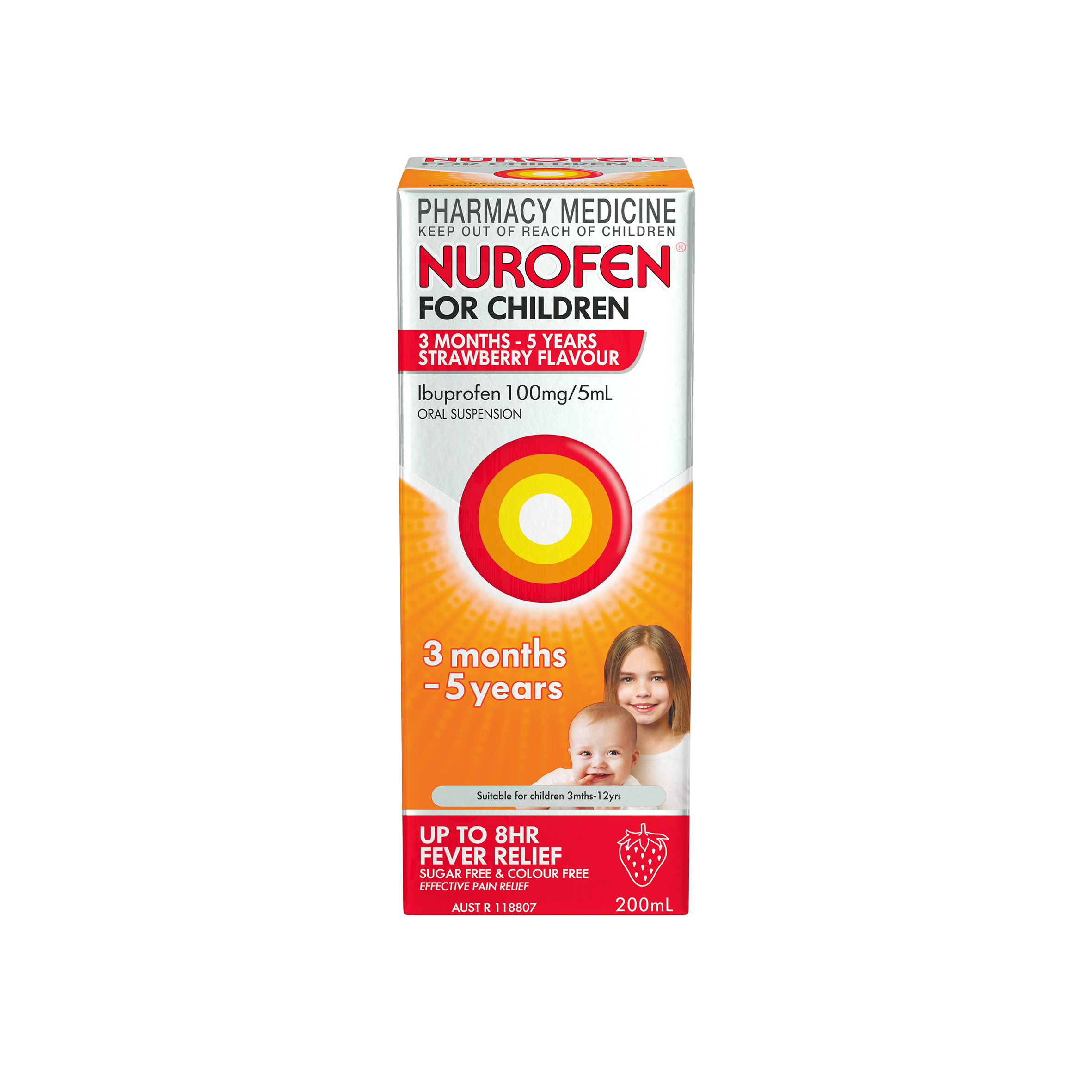 Nurofen for Children 3 Months to 5 Years Strawberry 200ml - Image 1