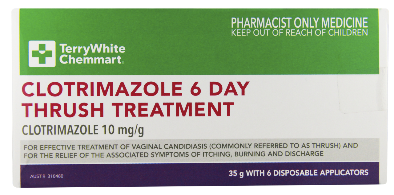 TerryWhite Chemmart Clotrimazole Thrush Treatment 6 Day Cream 35g