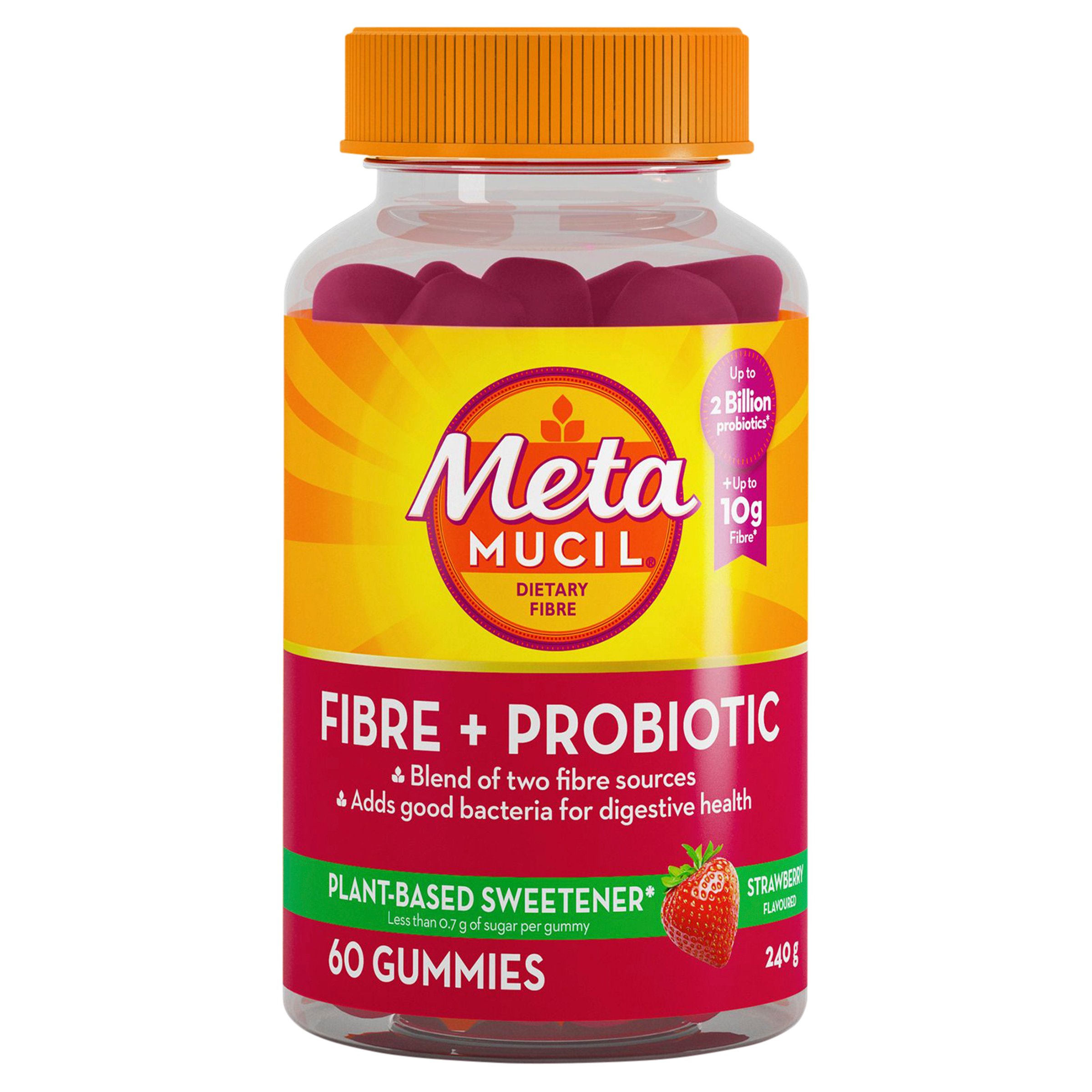 Metamucil Fibre + Probiotic Strawberry Gummies 60 gummies - Image 1