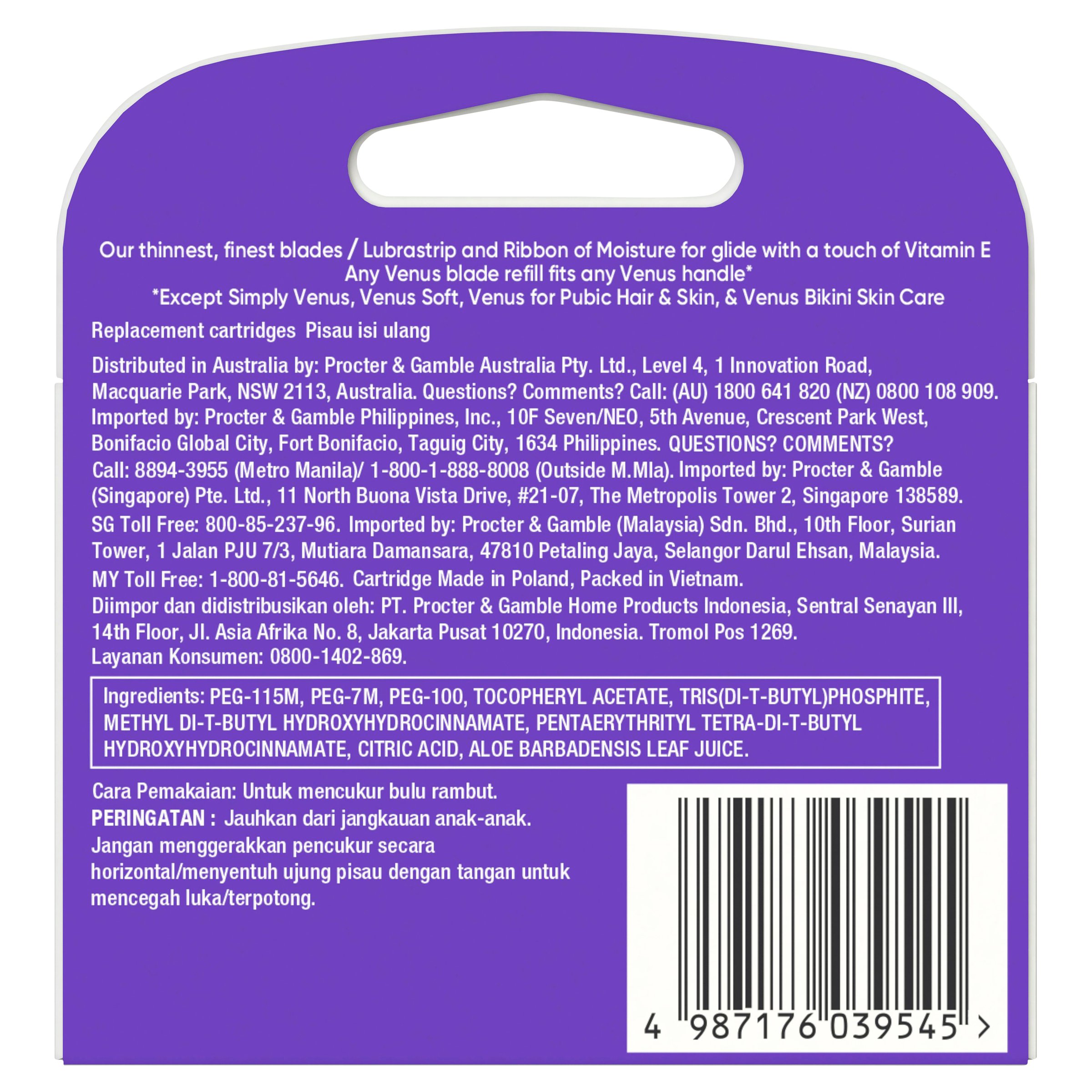 Gillette Venus Deluxe Smooth Swirl & Platinum Women's Razor Blade Refills 4 pack - Image 2
