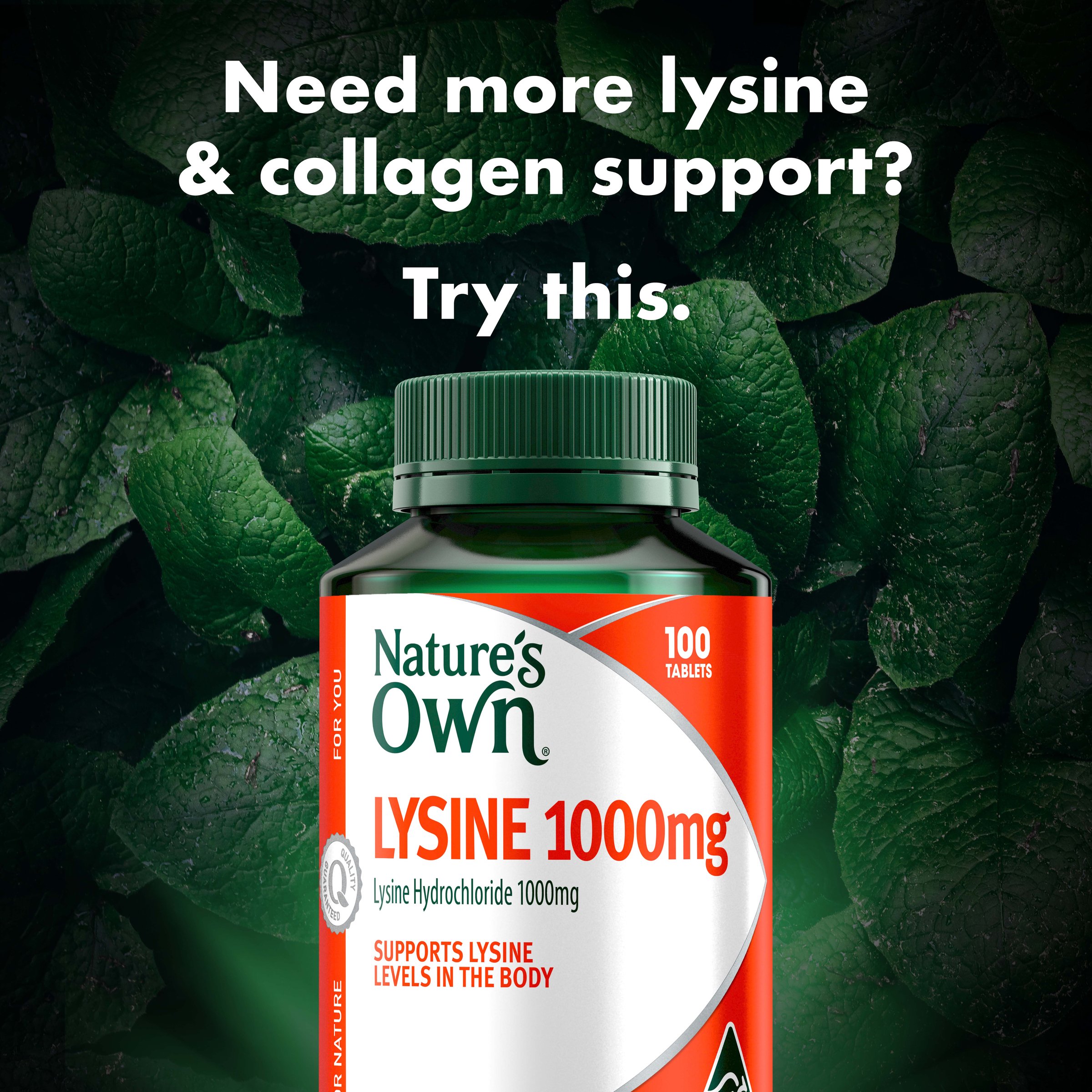 Nature's Own Lysine 1000mg - 100 tablets - Image 6