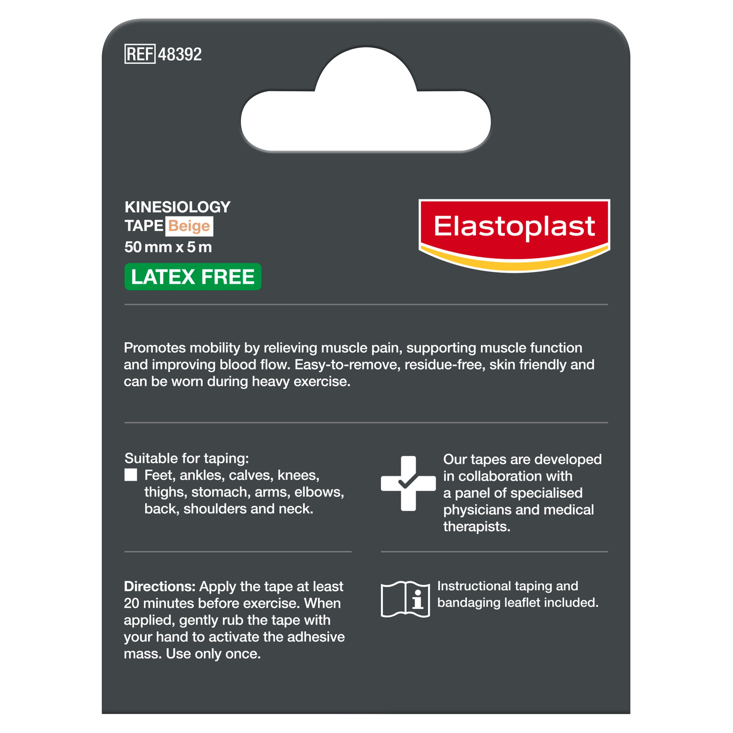 Elastoplast Sport Kinesio Tape Beige 5cm X 5m - 1 roll - Image 2