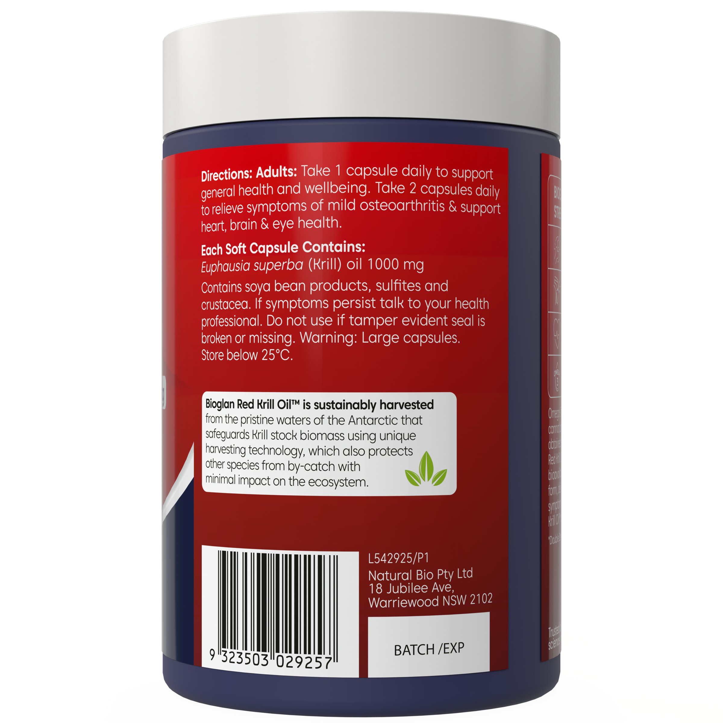 Bioglan Red Krill Oil Double Strength 1000mg - 120 capsules - Image 3