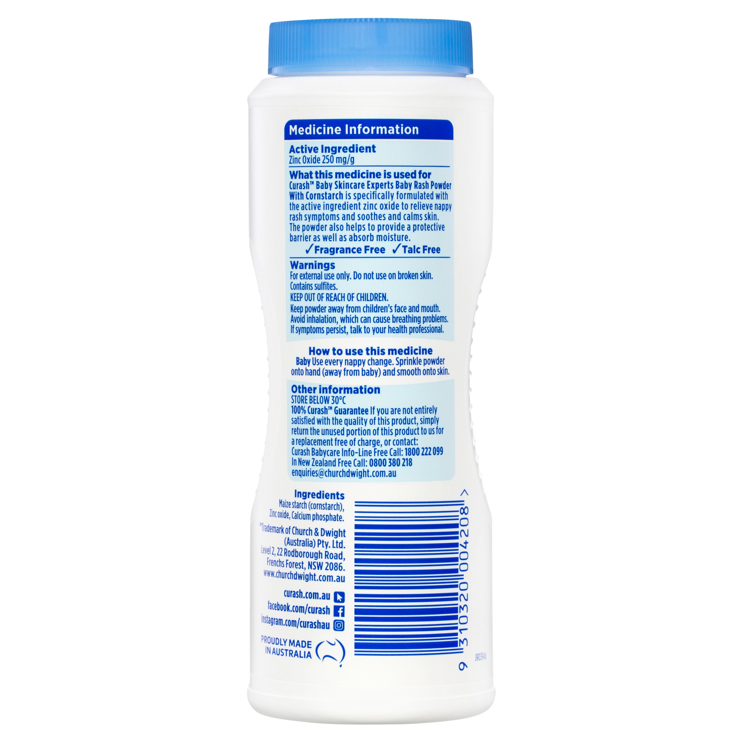 Curash Baby Rash Powder with Cornstarch 100g - Image 2