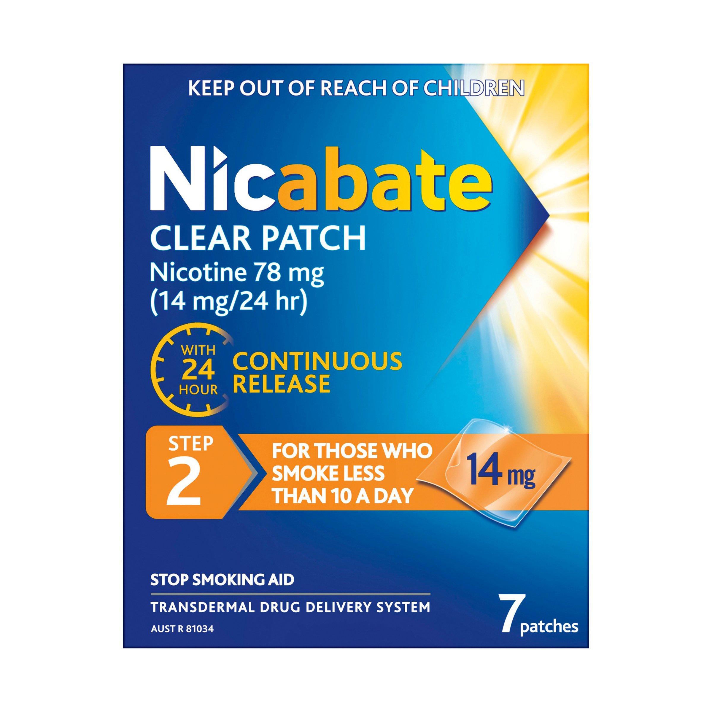 Nicabate Clear Patch 14mg Step 2 - 7 patches - Image 1