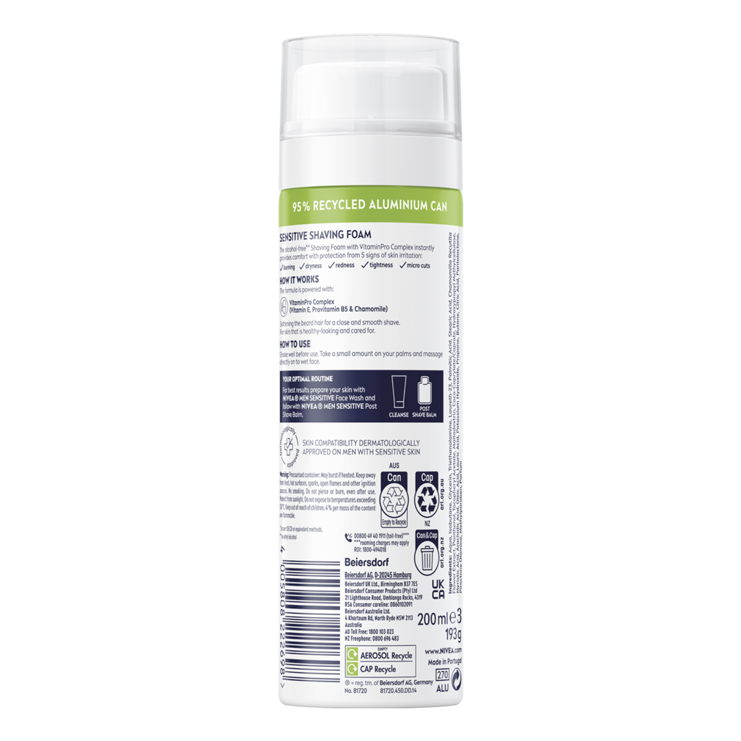 Nivea Men Sensitive Shaving Foam 200ml - Image 2
