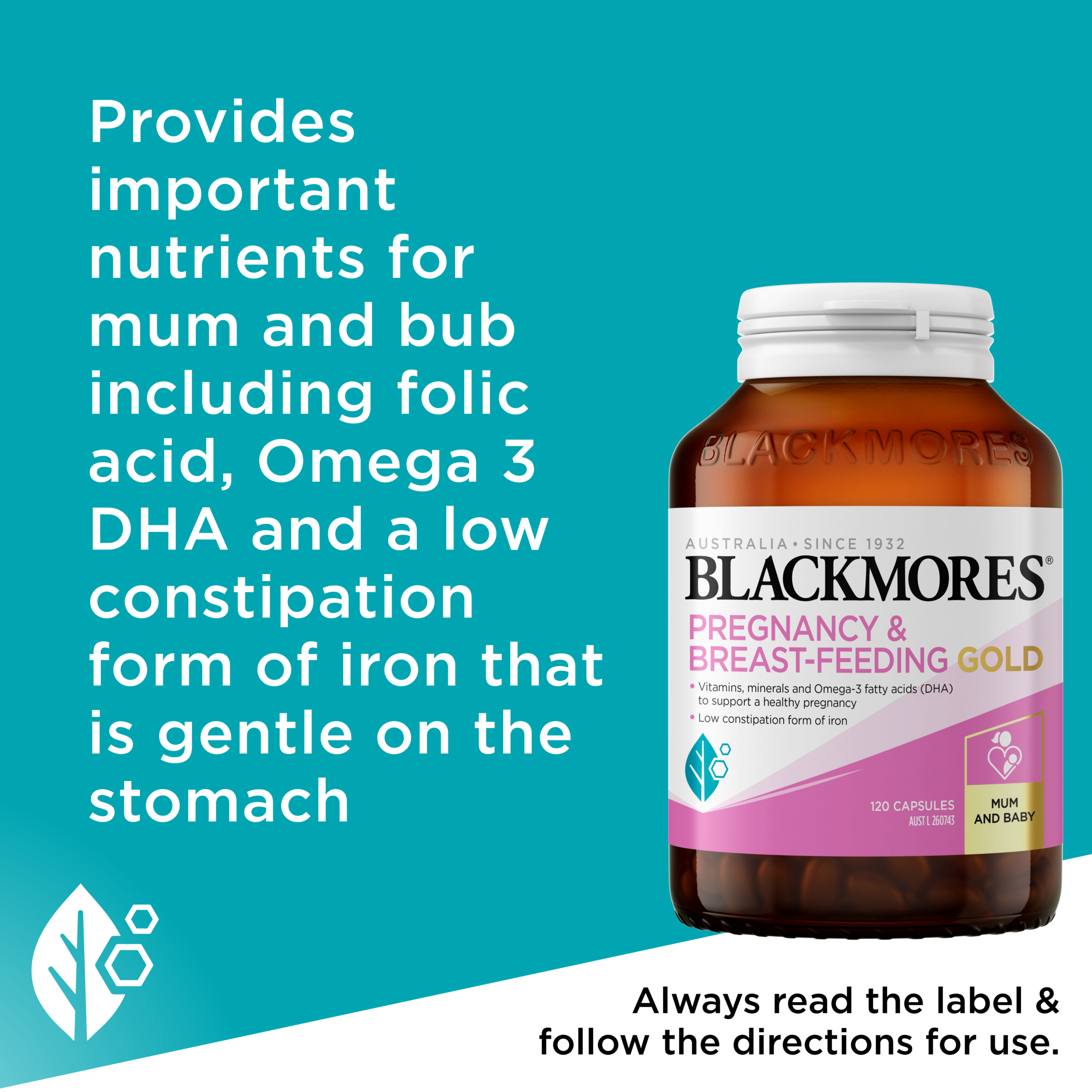 Blackmores Pregnancy & Breast-Feeding Gold 120 capsules - Image 7