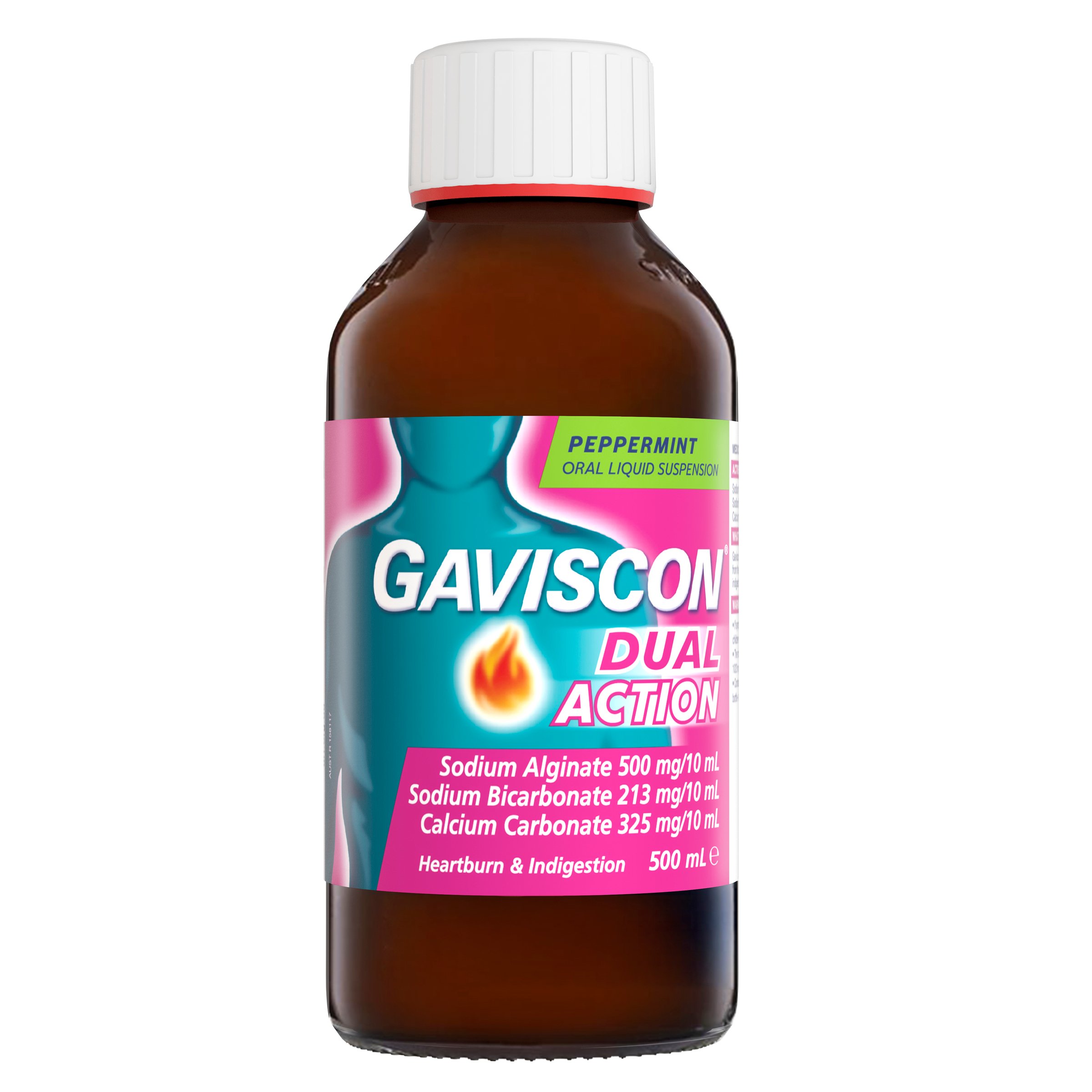 Gaviscon Dual Action Liquid Peppermint 500ml - Image 1