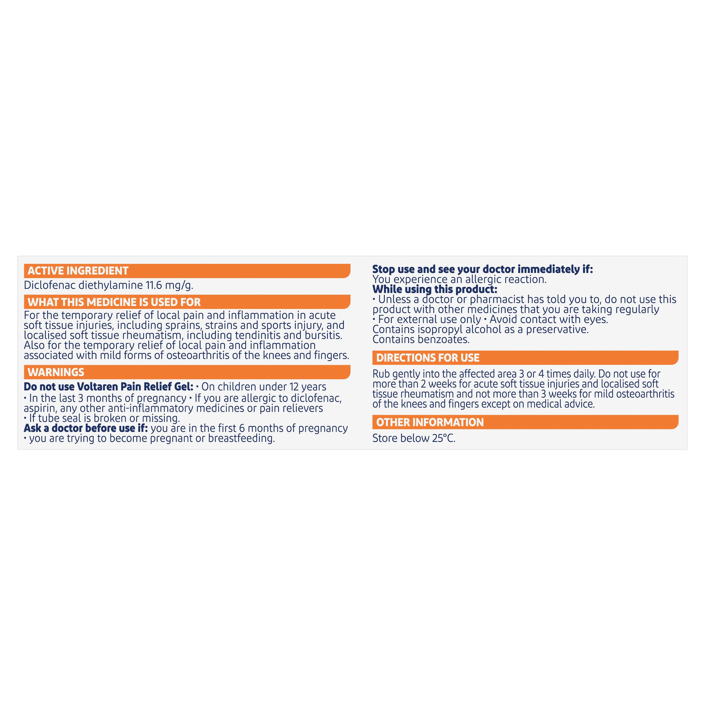 Voltaren Pain Relief Gel 50g - Image 2