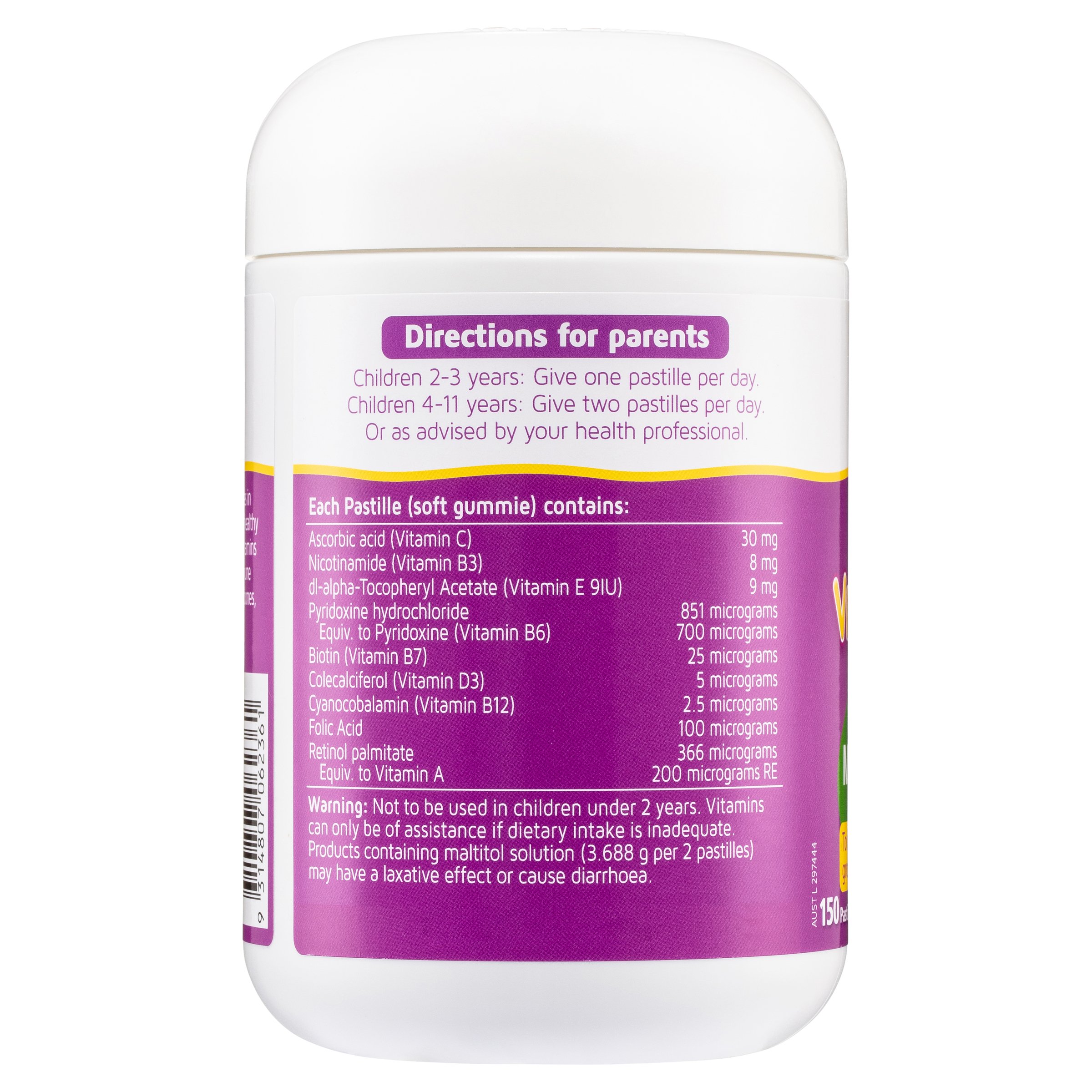 Nature's Way Kids Smart Vita Gummies Multi-Vitamin Sugar Free 150 pastilles - Image 2