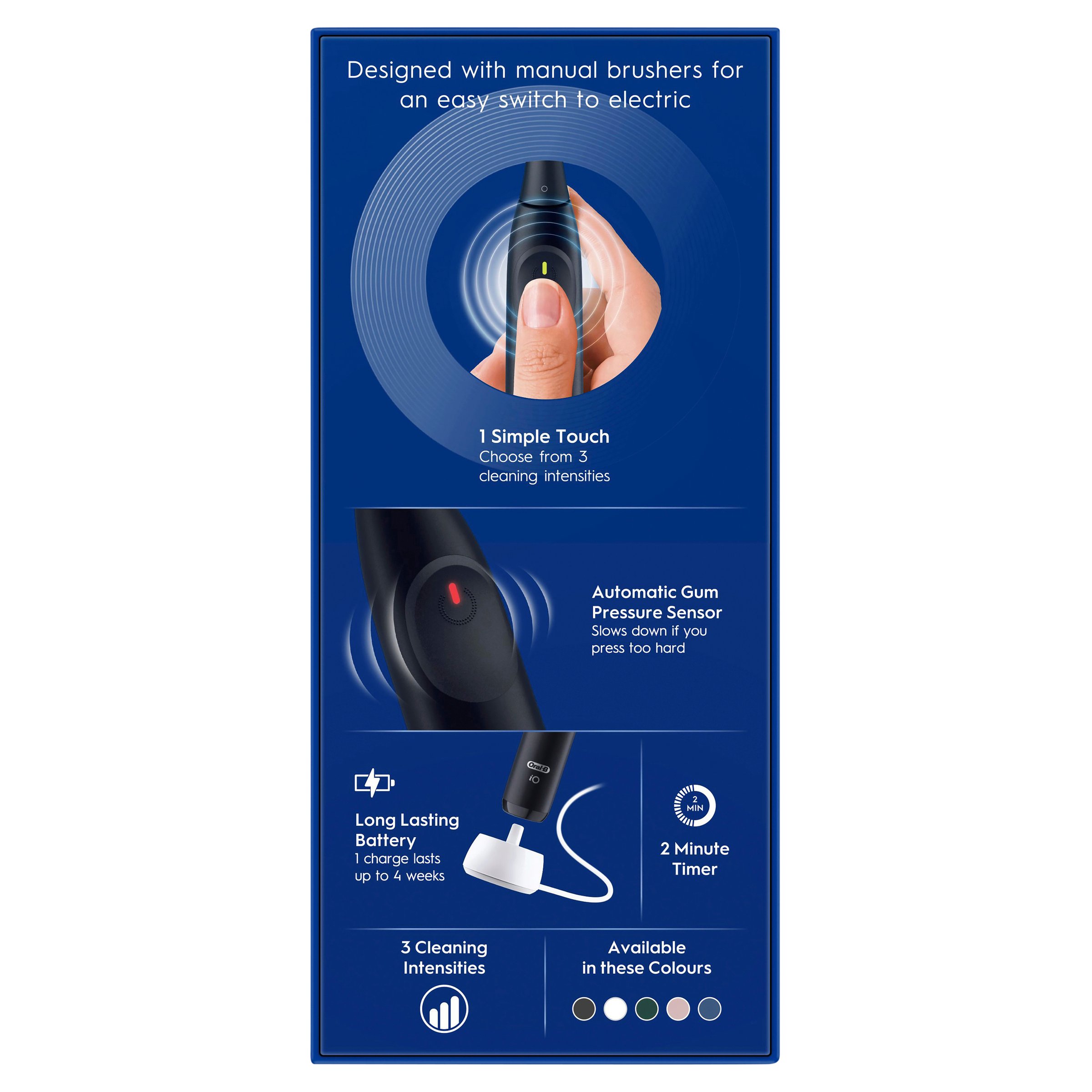Oral-B iO2 Black Electric Toothbrush 1 pack - Image 2