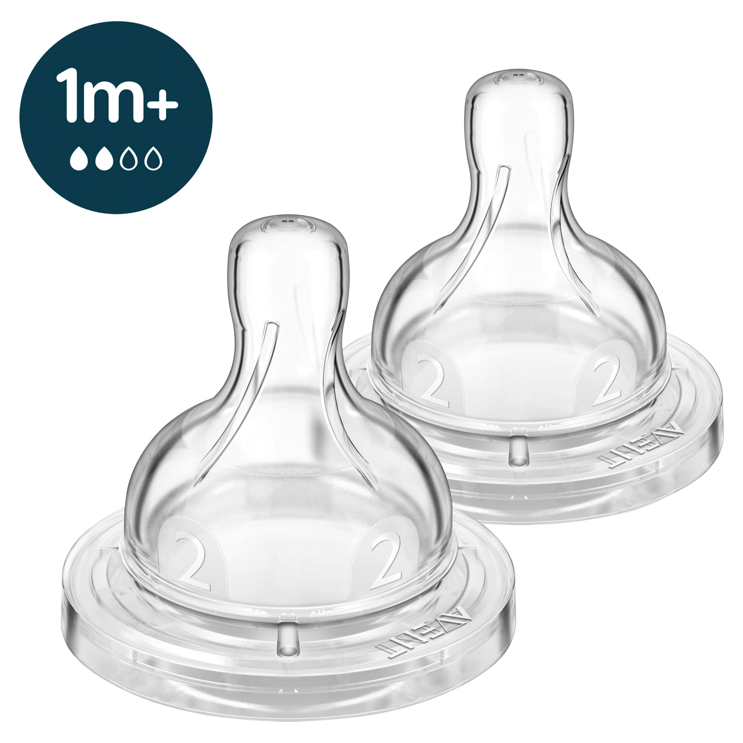 Avent Anti-Colic Silicone Teat Slow Flow 1M+ BPA Free 2 pack - Image 3