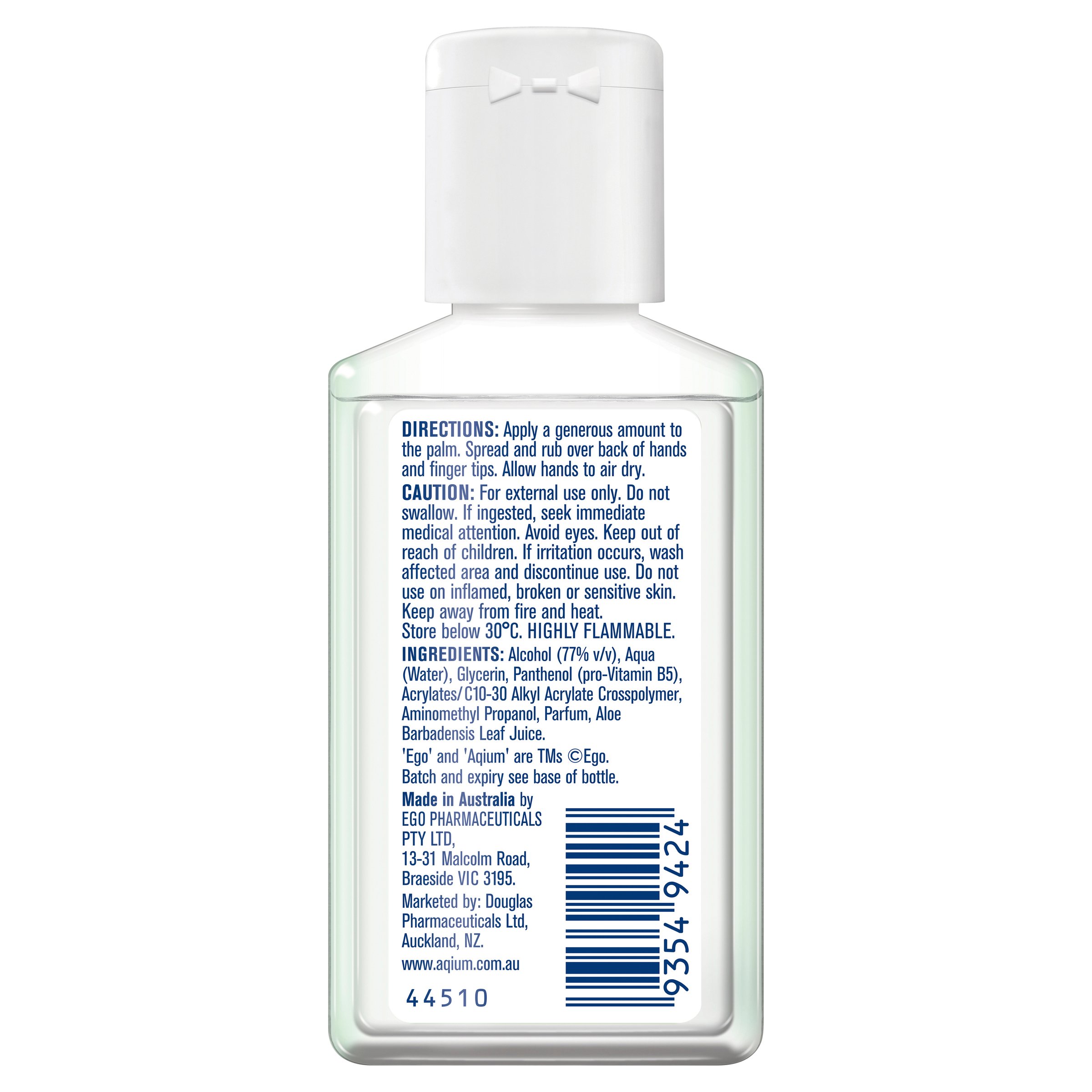 Ego Aqium Hand Sanitiser with Aloe 60ml - Image 2