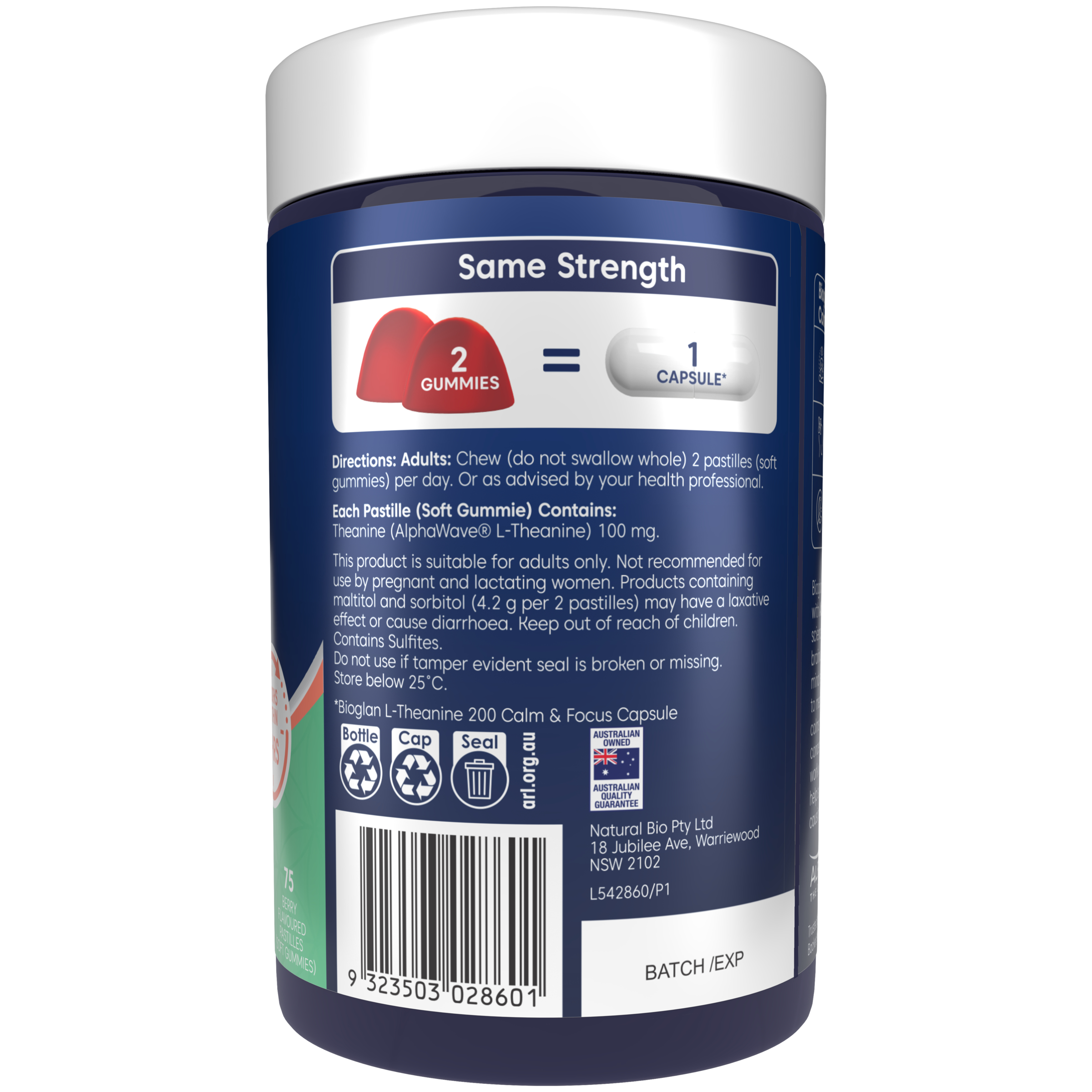 Bioglan L-Theanine Gummies 75 pastilles - Image 3