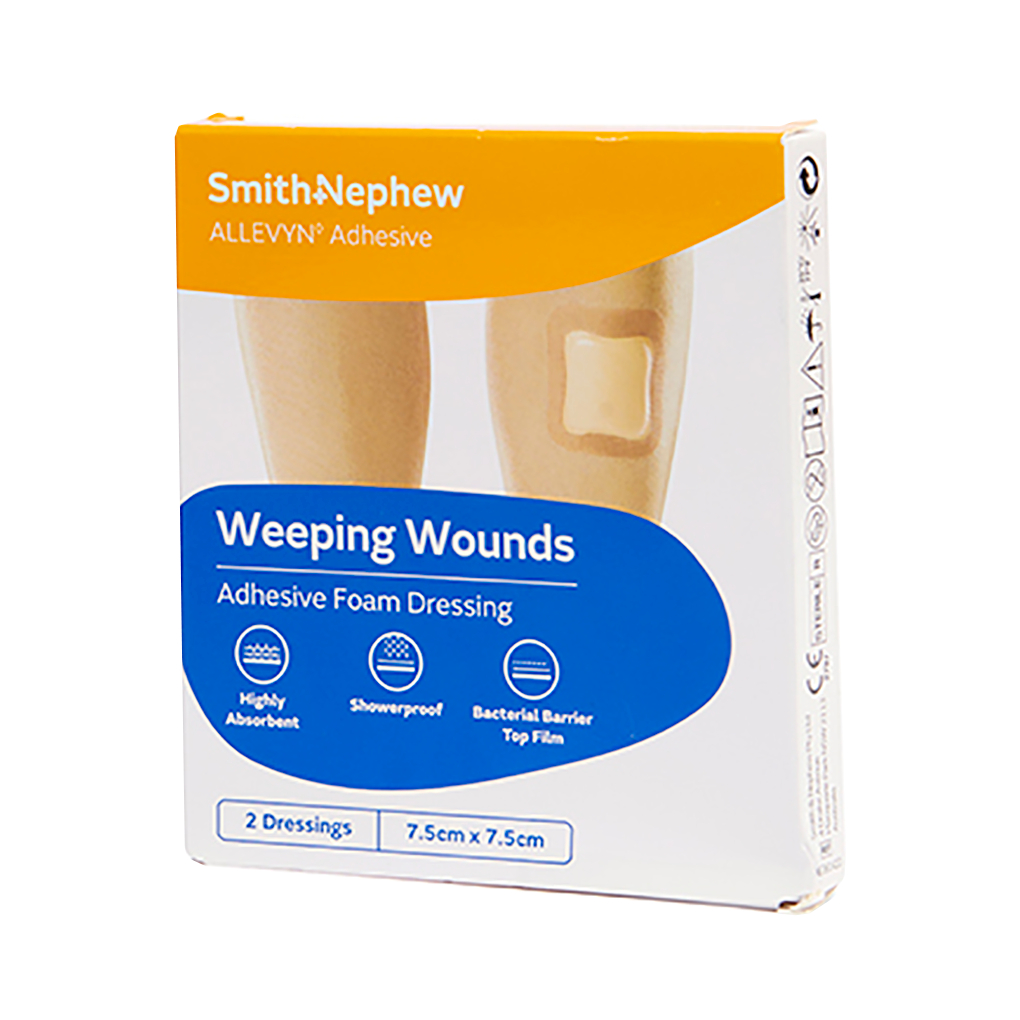 Allevyn Adhesive Foam Dressing 7.5cm X 7.5cm - 2 pack - Image 2
