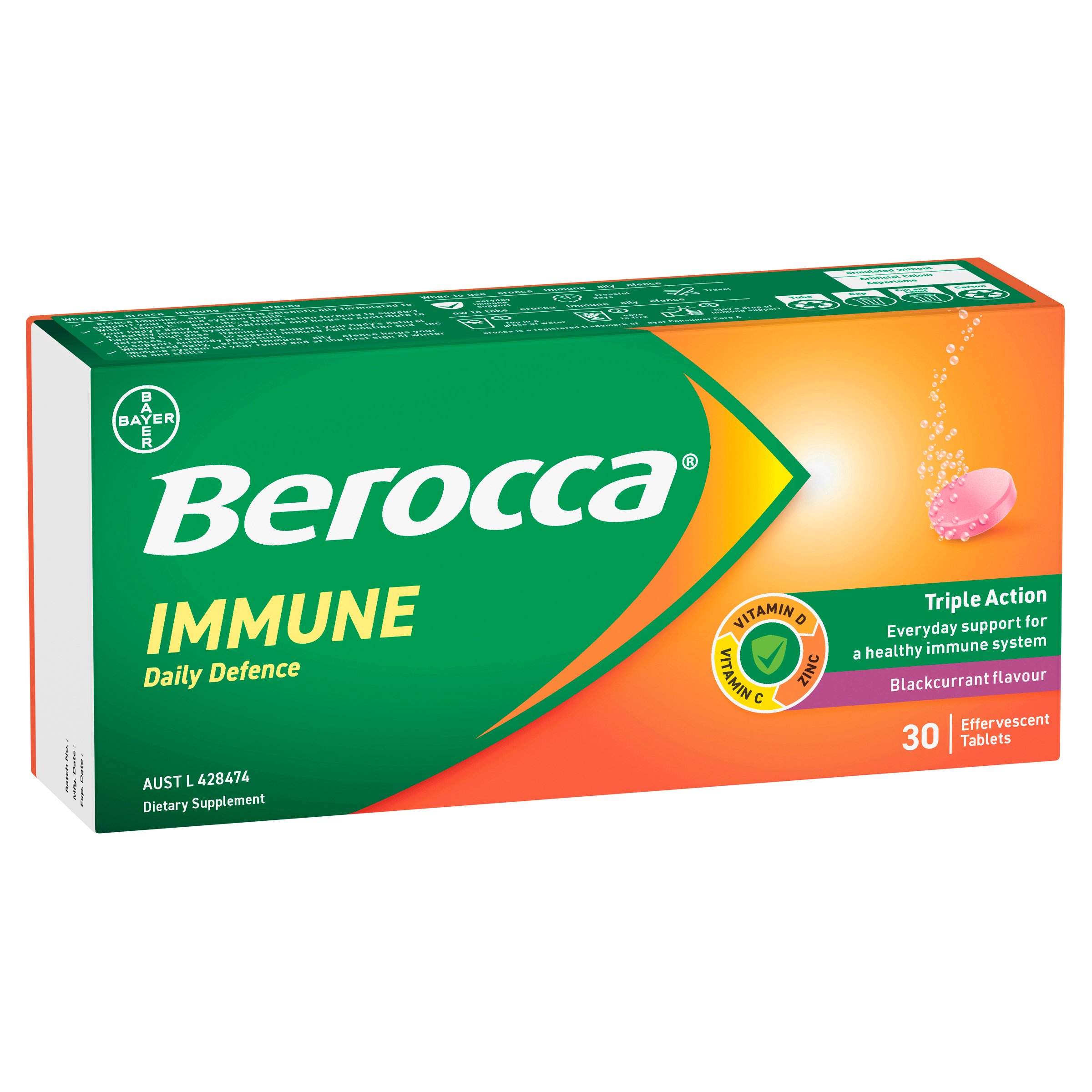 Berocca Immune Daily Defence Blackcurrant 30 tablets - Image 14