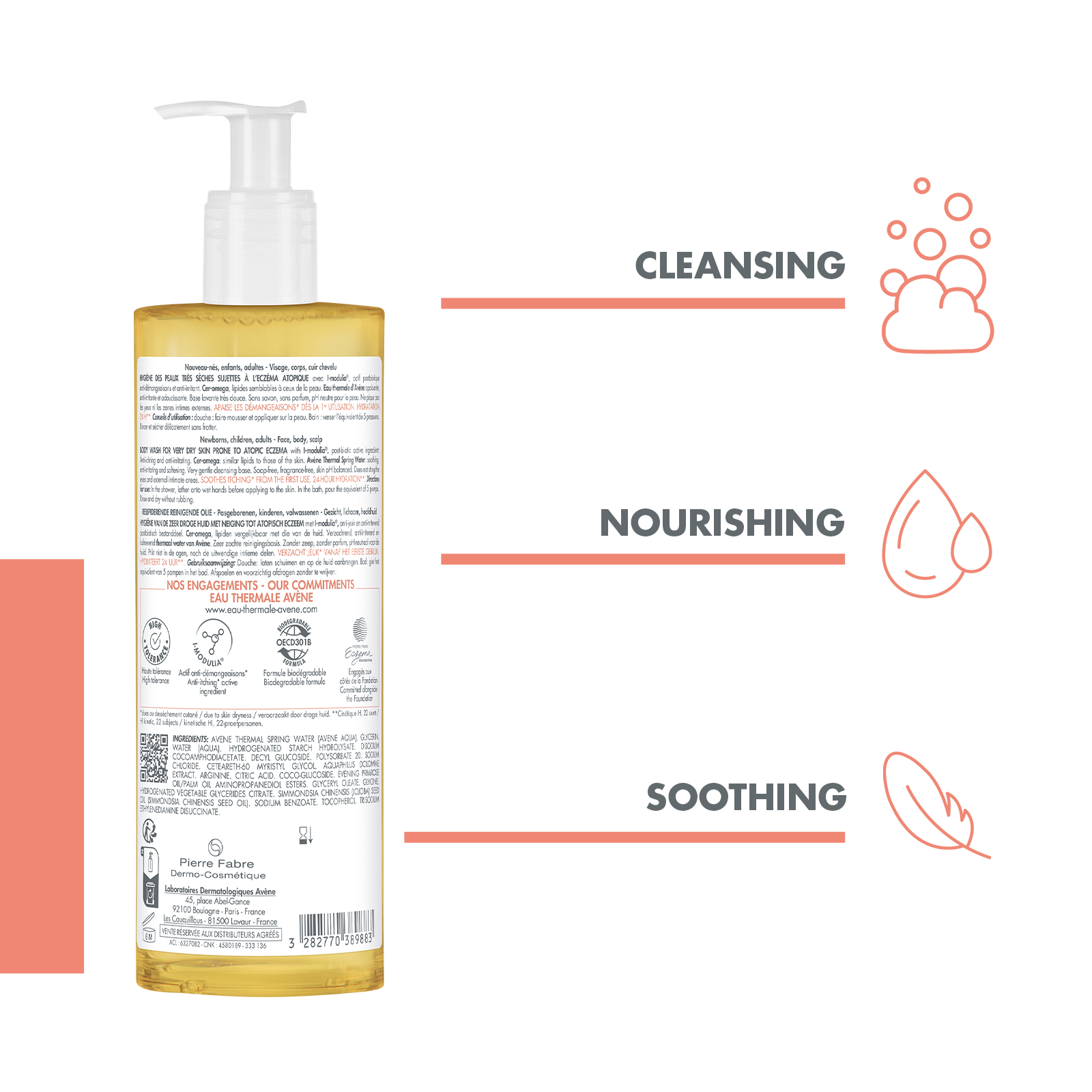 Avene XeraCalm A.D Lipid-Replenishing Cleansing Oil 400ml - Image 4