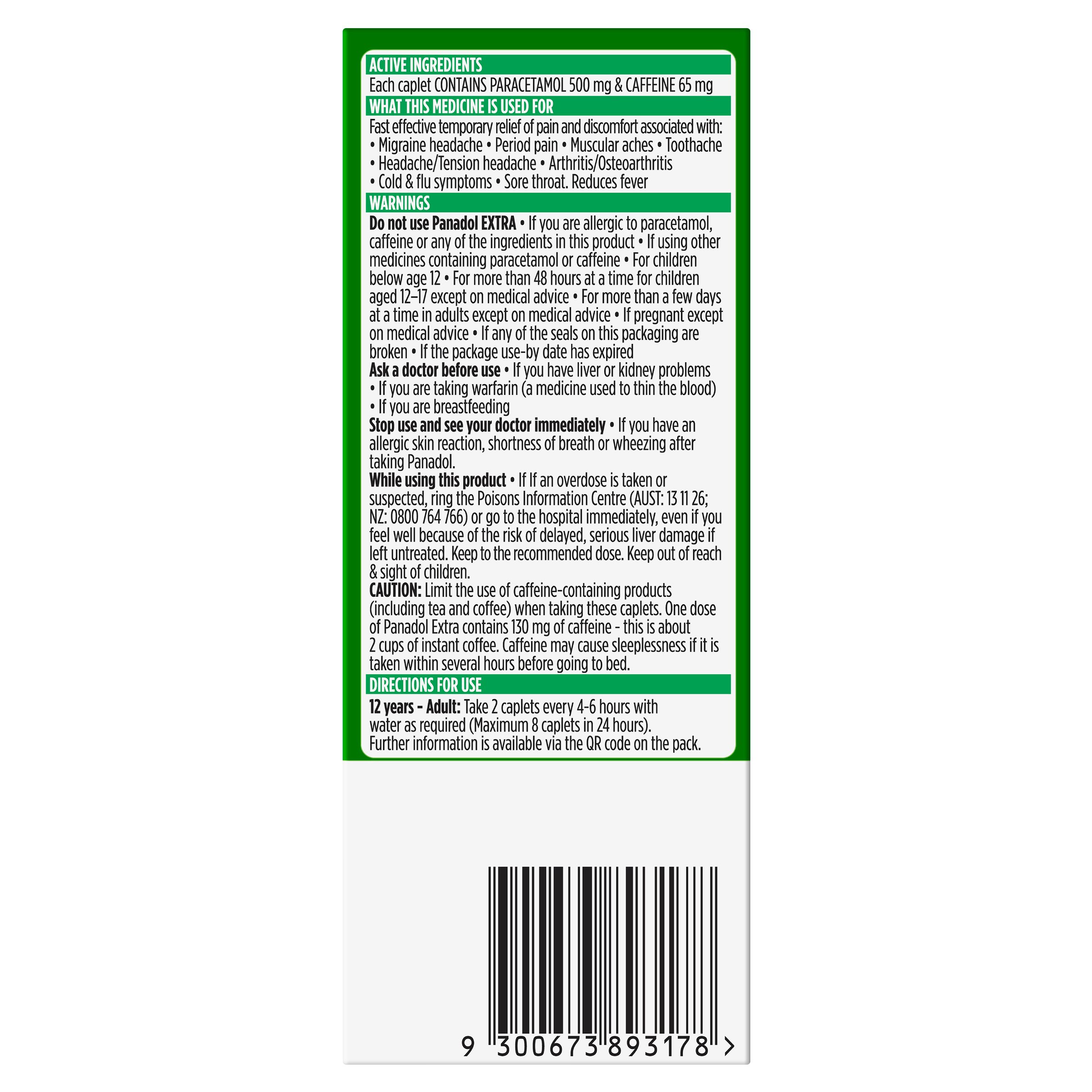 Panadol Extra Optizorb 500/65mg 16 caplets - Image 2