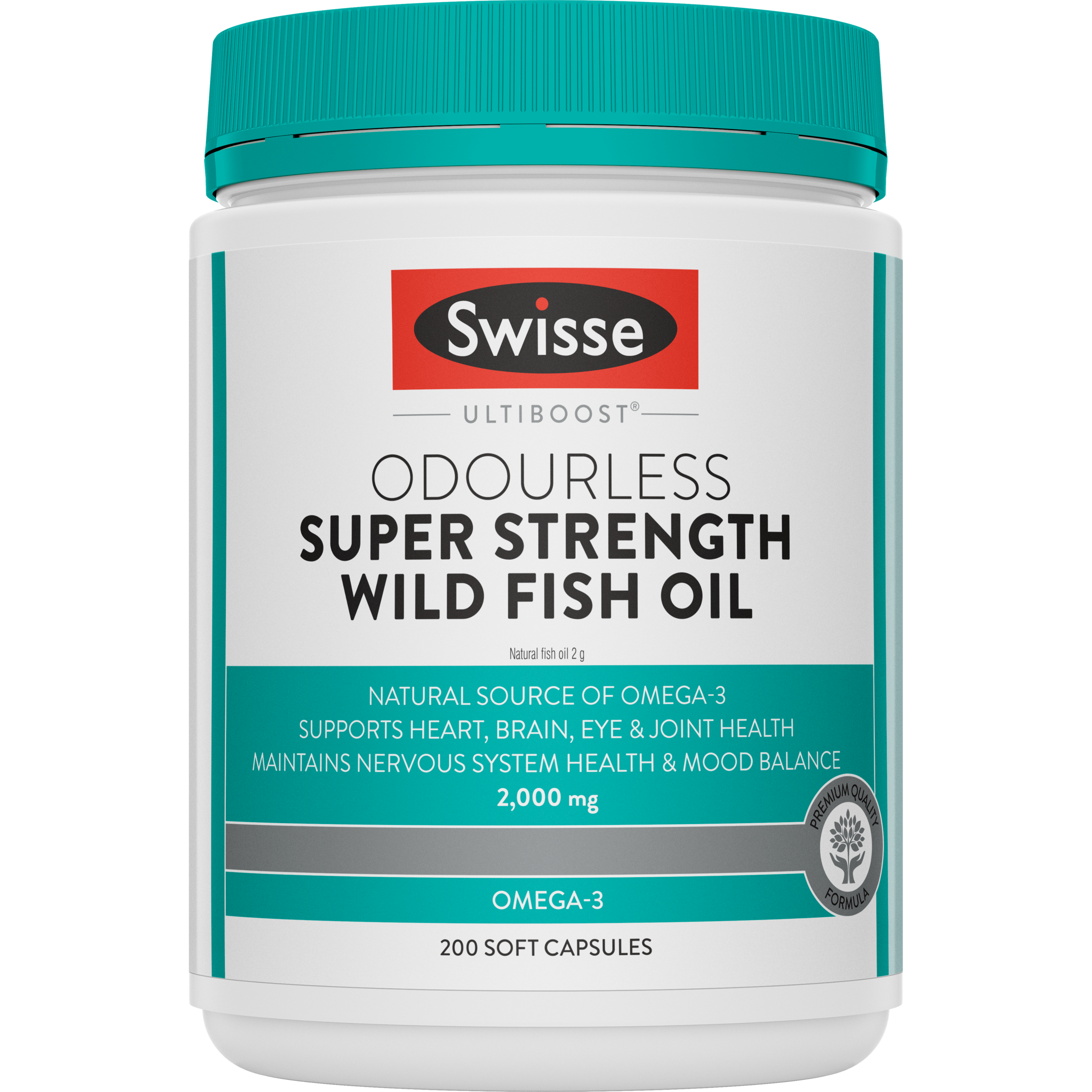 Swisse Ultiboost Odourless Super Strength Wild Fish Oil 2000mg - 200 capsules - Image 1
