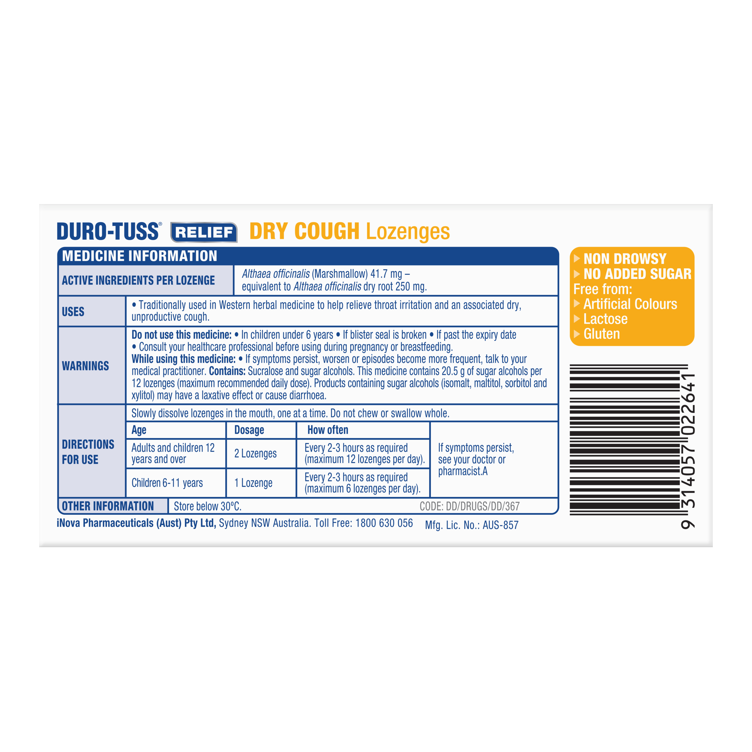 Duro-Tuss Relief Dry Cough Lozenge 24 lozenges - Image 2