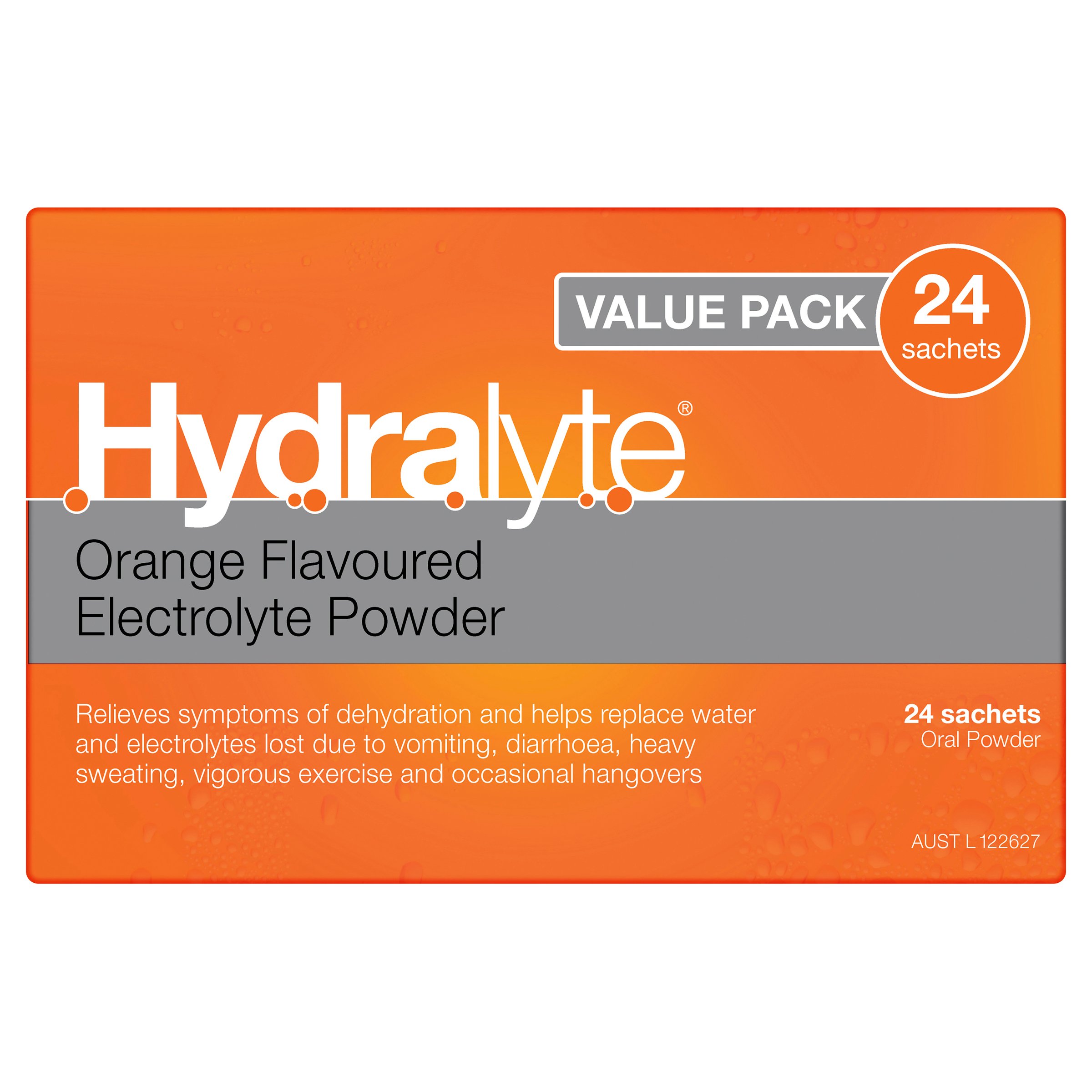 Hydralyte Electrolyte Powder Orange Flavoured Value pack 24 Sachets - Image 8