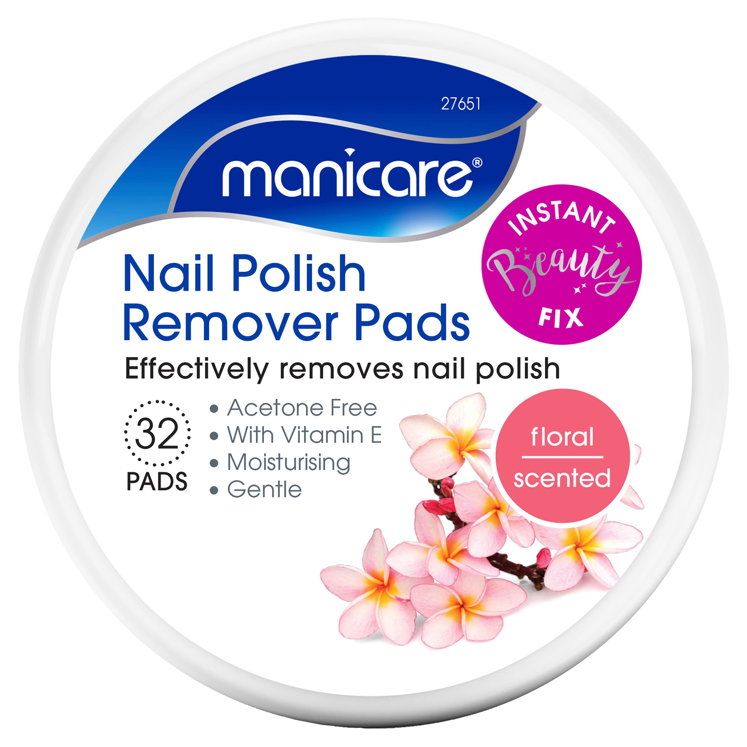 Manicare Nail Polish Remover Pads Floral Scented 1 each