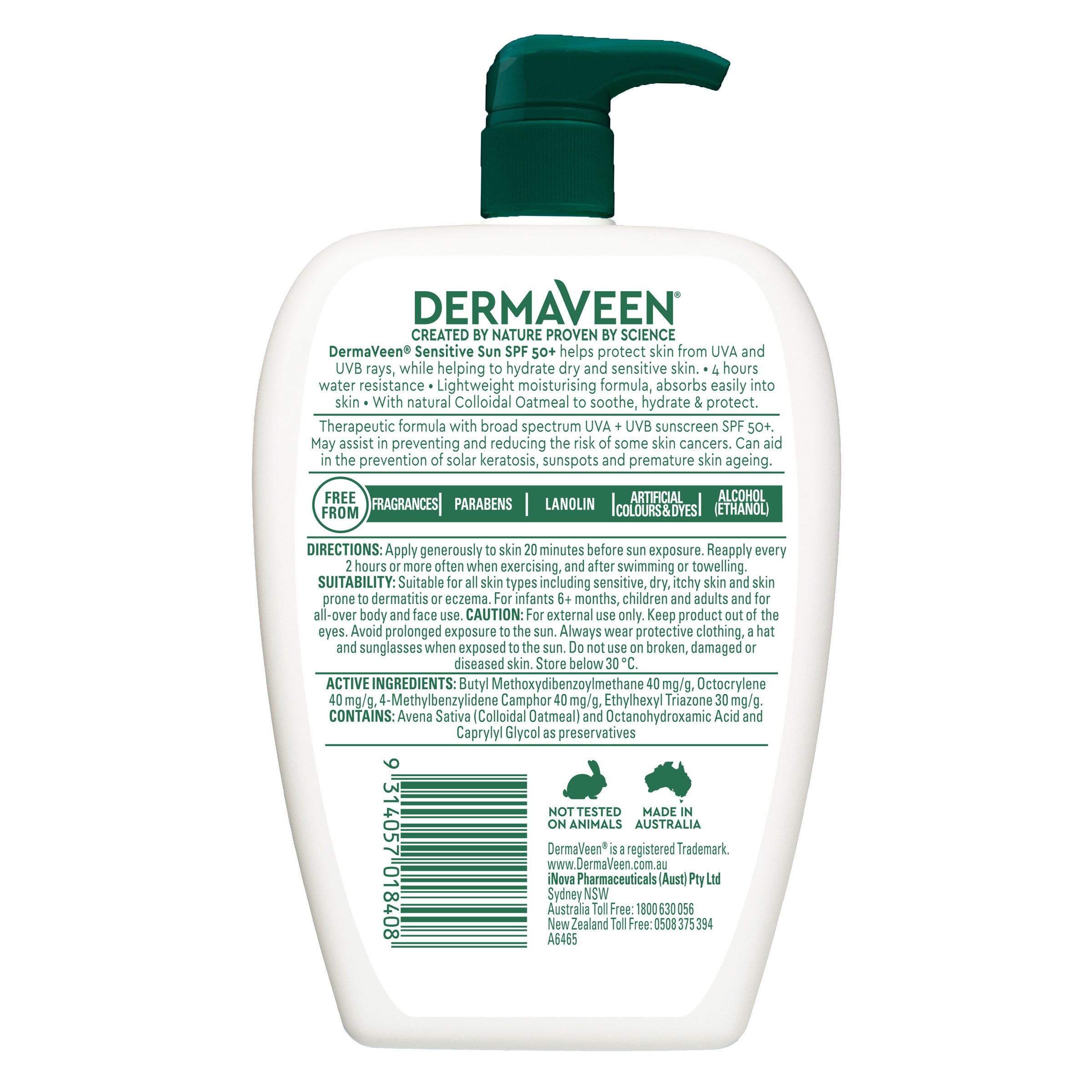 Dermaveen Sensitive Sun SPF50+ Face & Body Cream 500g - Image 2