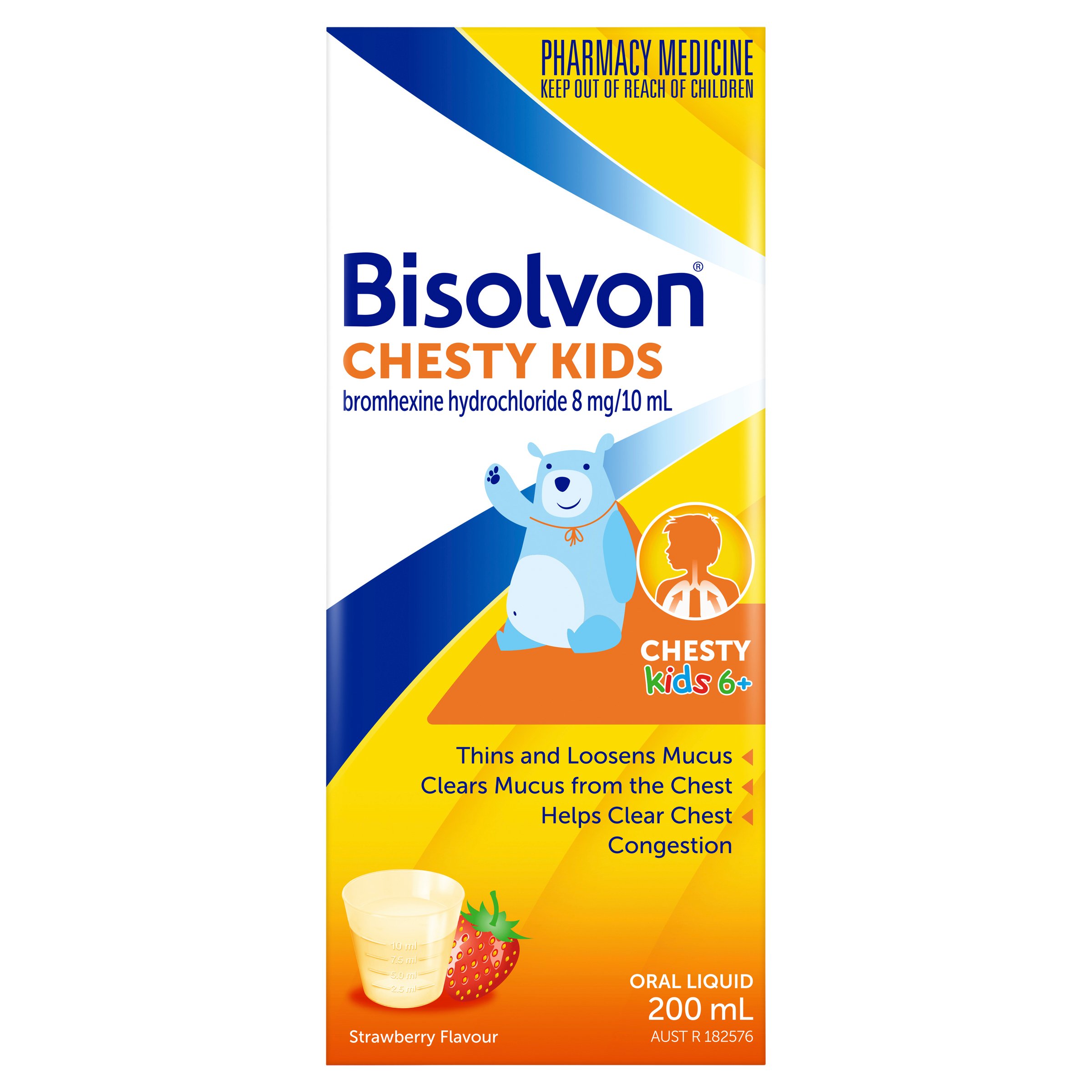 Bisolvon Chesty Kids Liquid Strawberry Flavour 200ml - Image 1