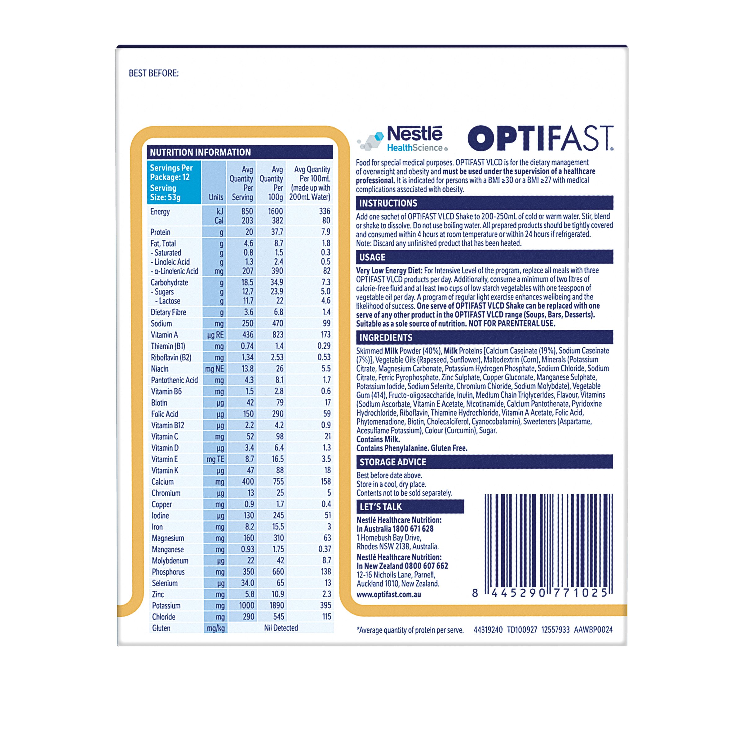 Optifast VLCD Shake Vanilla 12 pack - Image 2