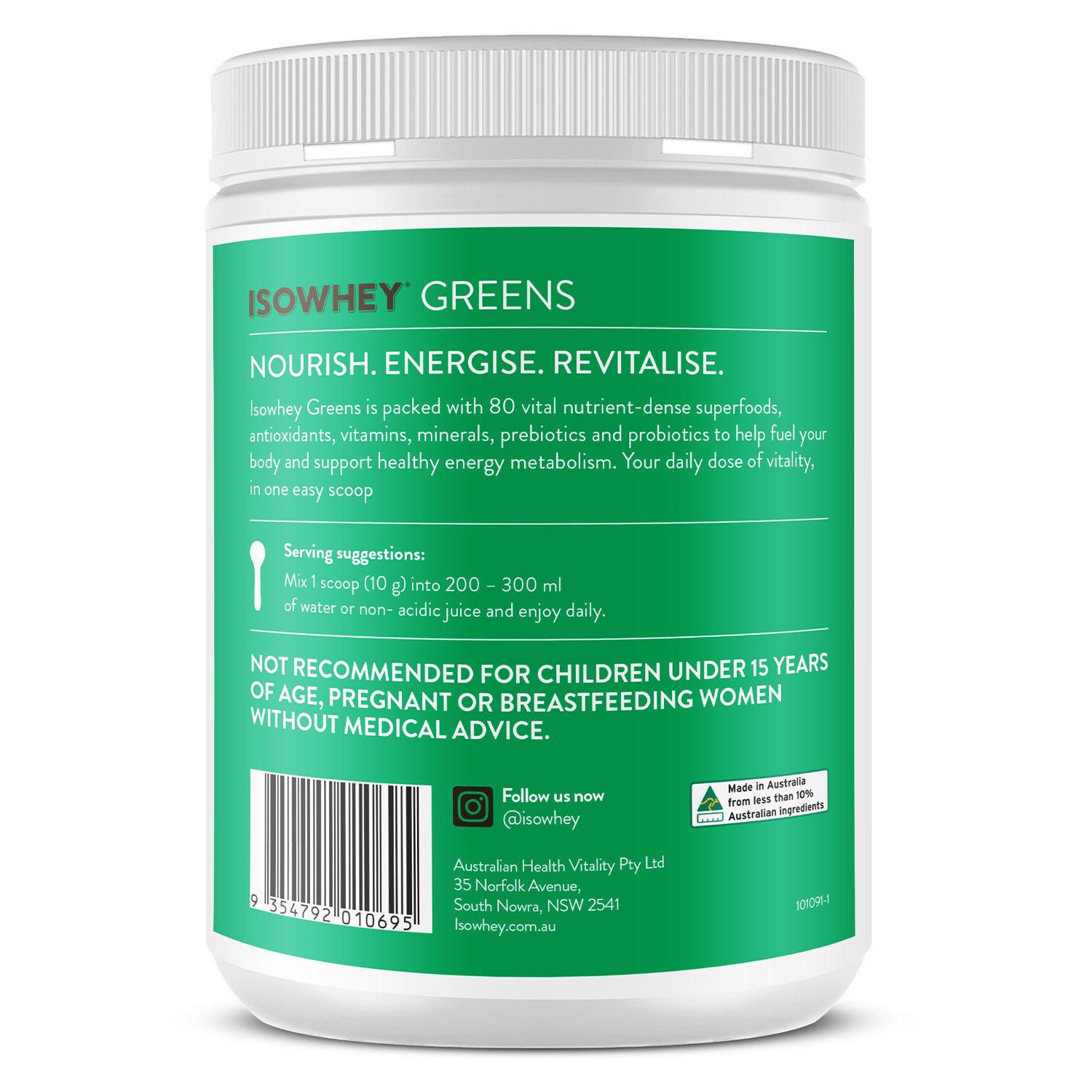 Isowhey Greens 450g - Image 2
