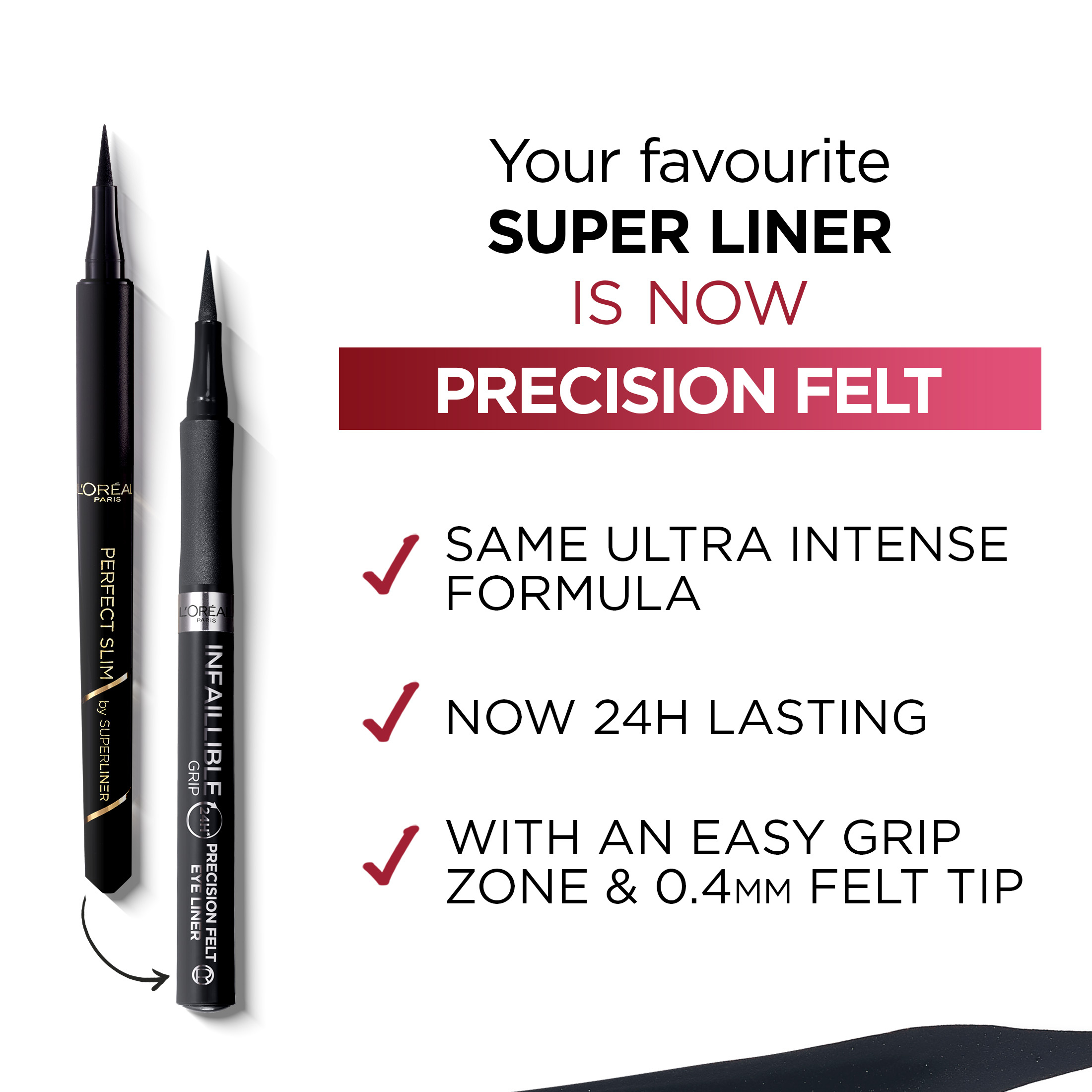 L'Oreal Paris Infallible Grip 27H Precision Felt Black 1 each - Image 2