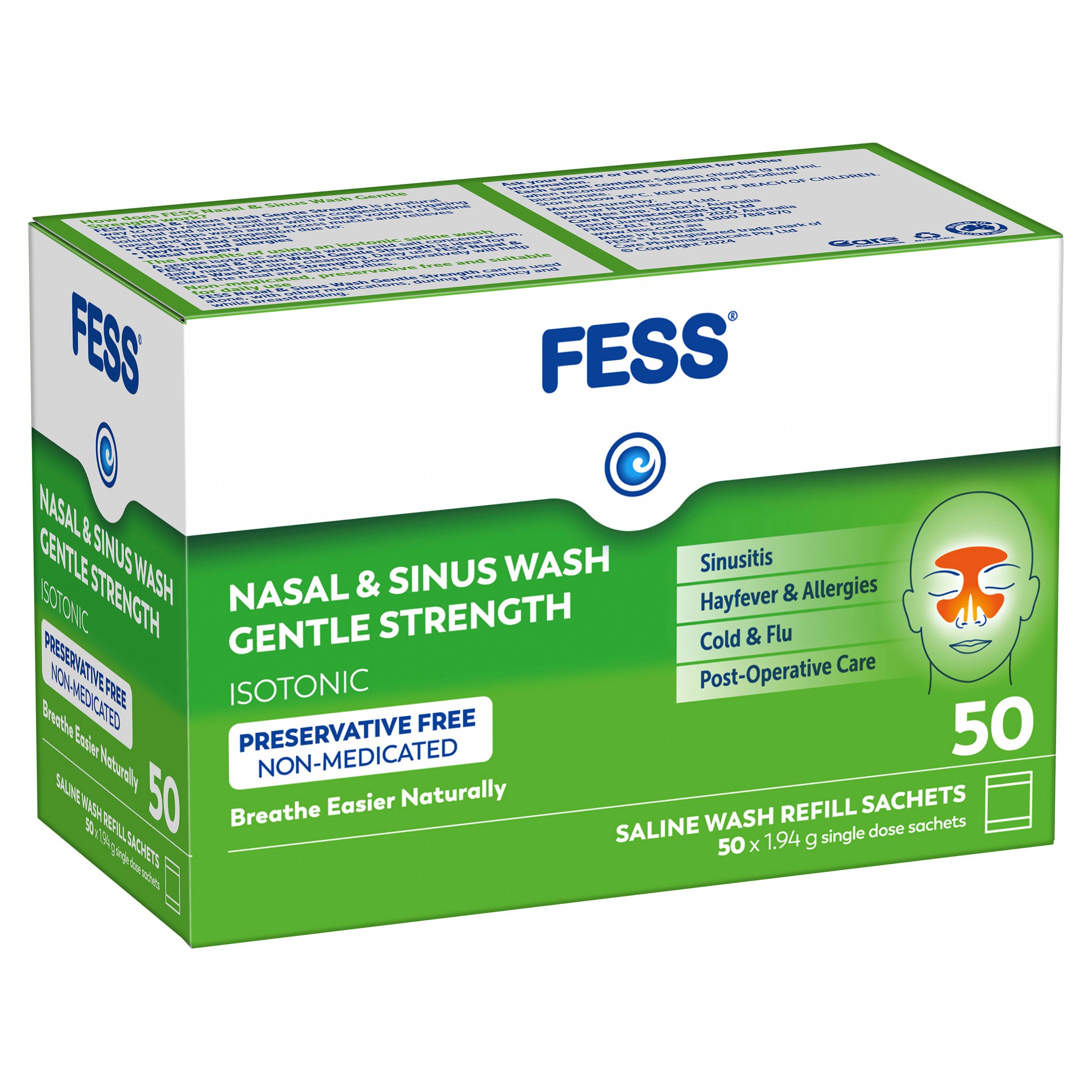 Fess Nasal & Sinus Wash Refill Gentle Strength 50 sachets - Image 8