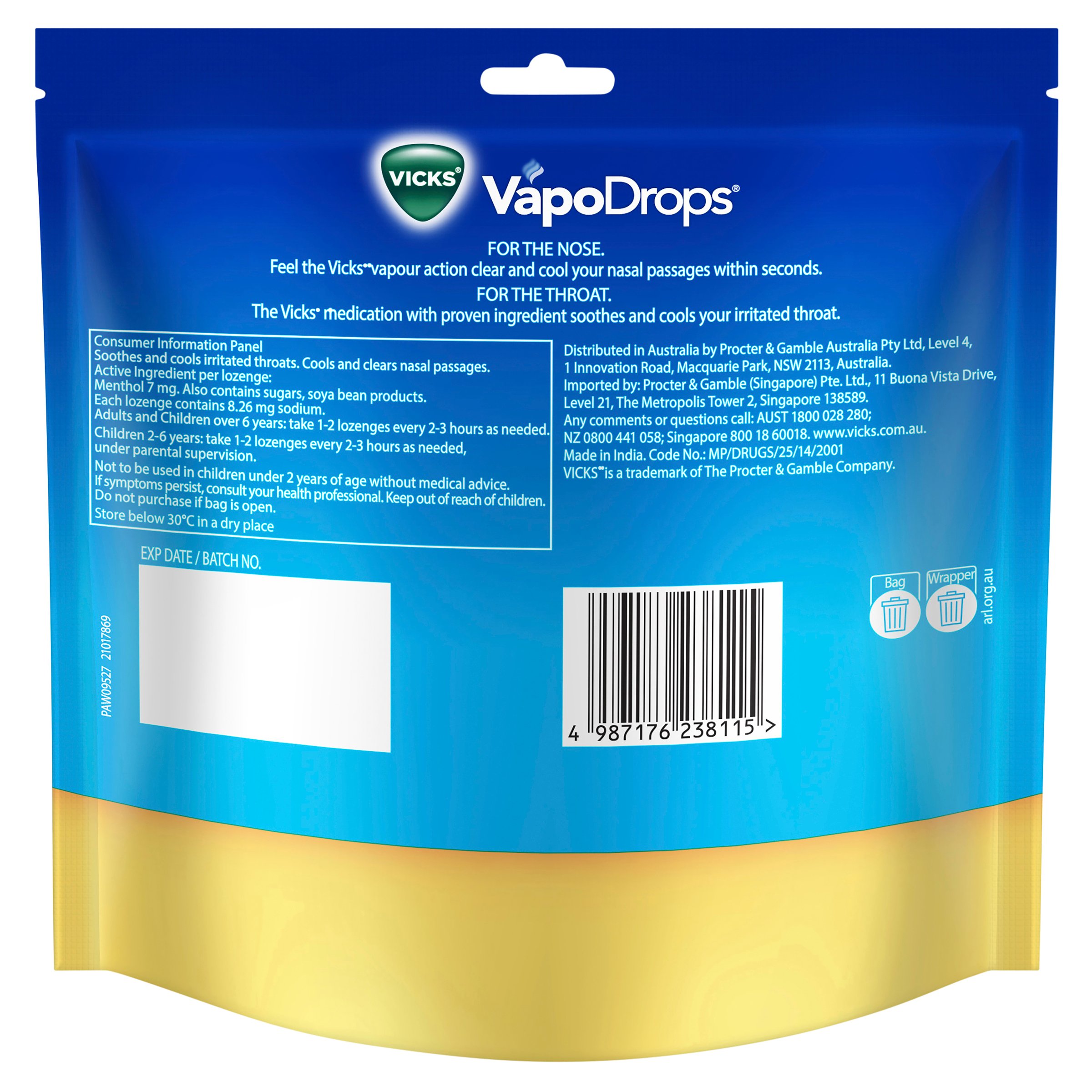 Vicks VapoDrops Butter Menthol 70 pack - Image 2