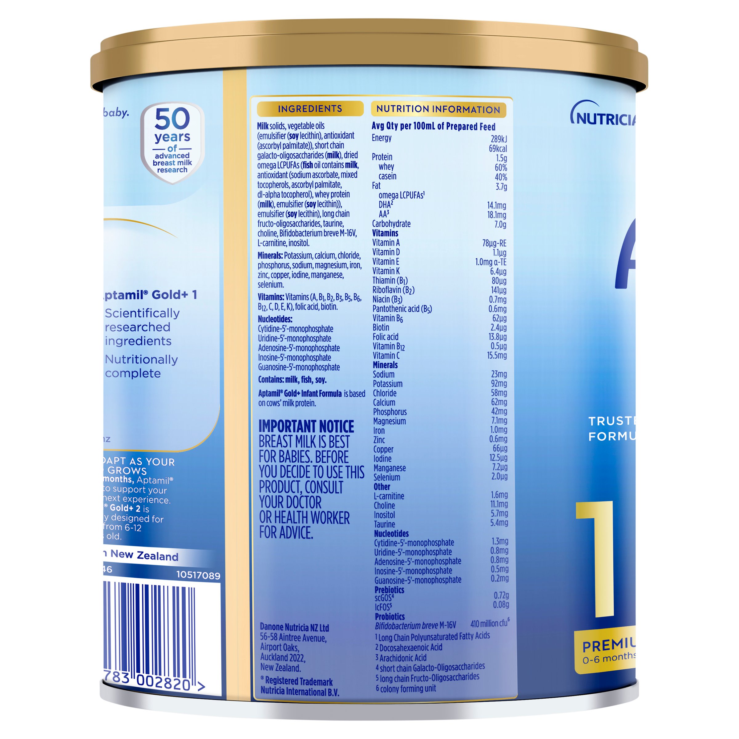 Aptamil Gold+ 1 Premium Infant Formula From 0 To 6 Months 900g - Image 3