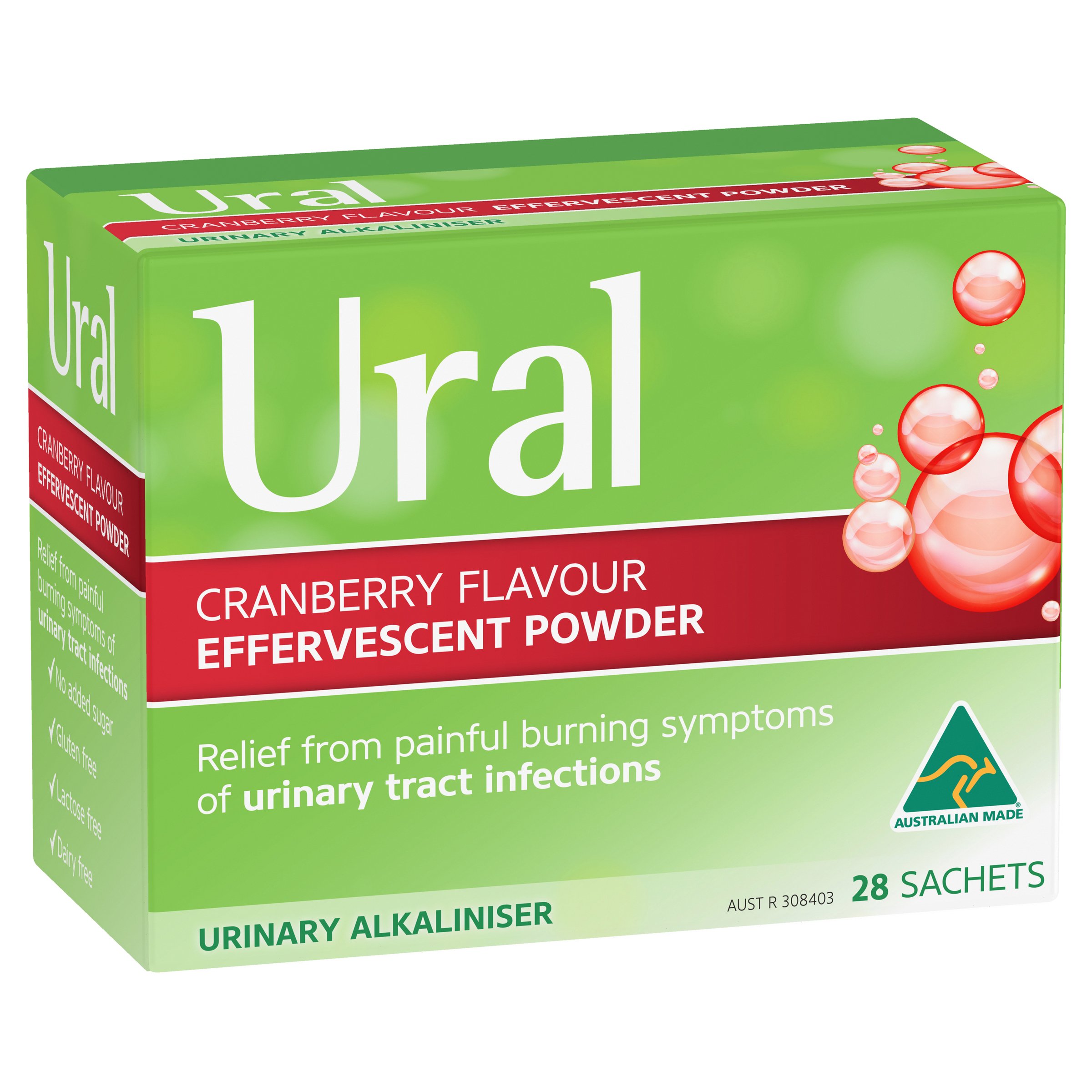 Ural Cranberry Effervescent Powder Sugar Free 28 sachets - Image 6